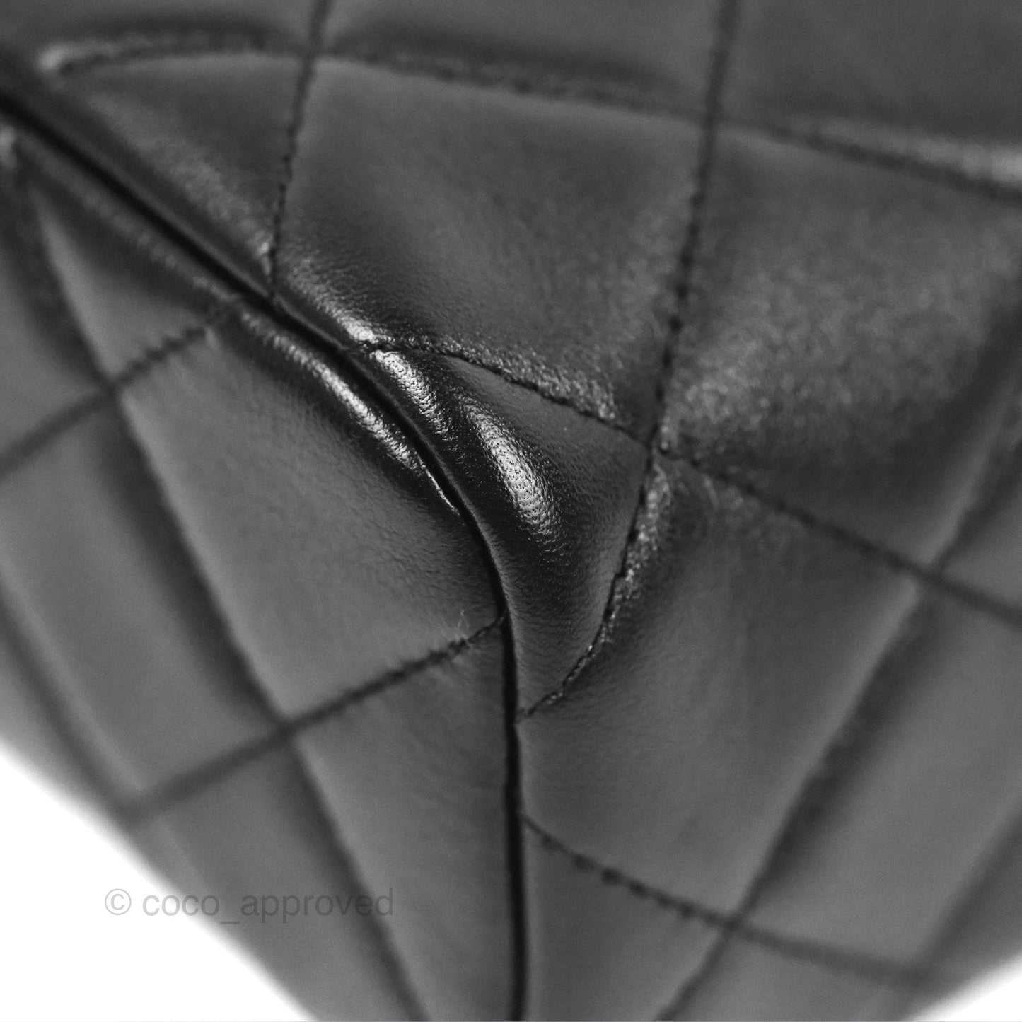 Chanel Logo Crystal Kiss-lock Vanity with Chain Black Lambskin 23C