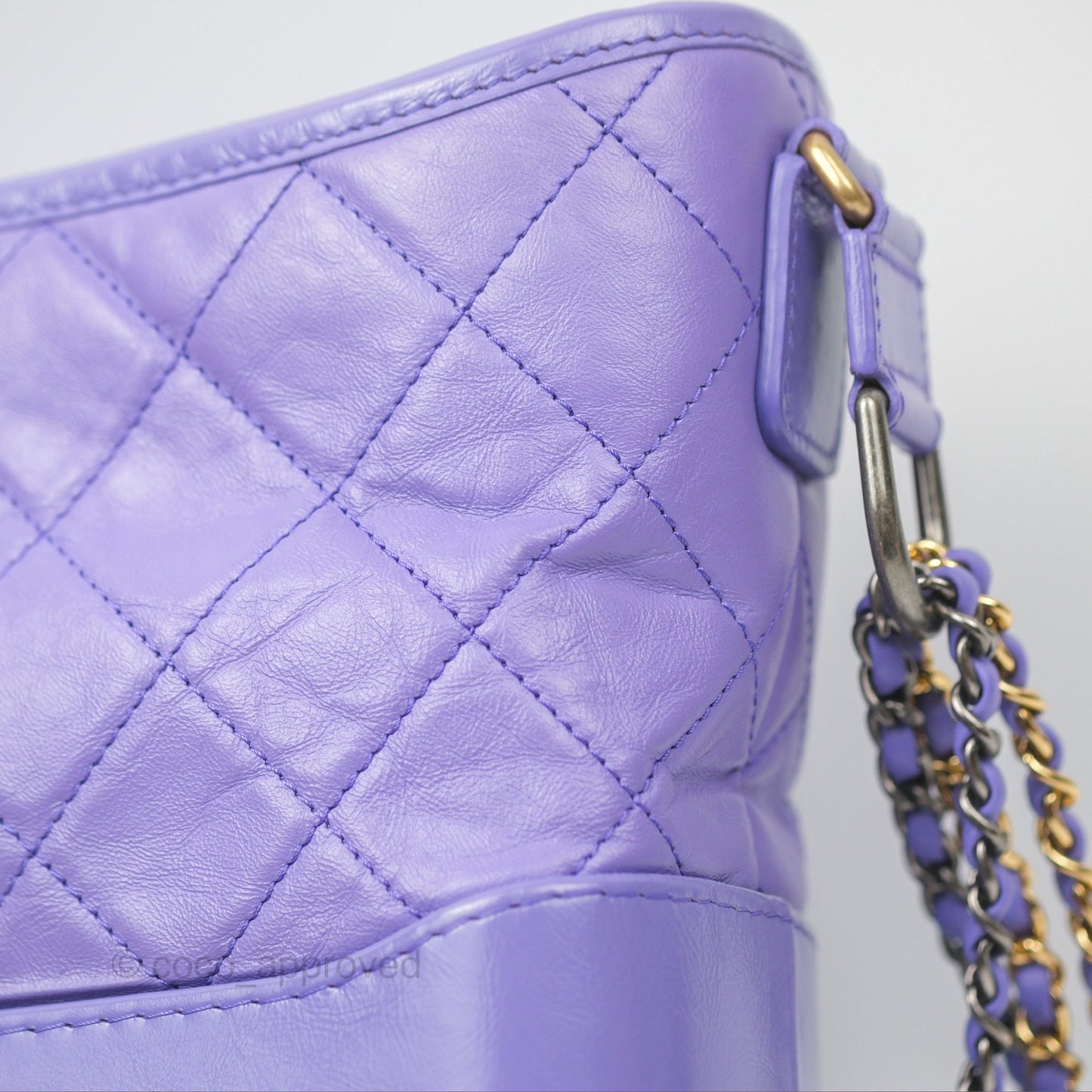 Chanel New Medium Gabrielle Purple Aged Calfskin