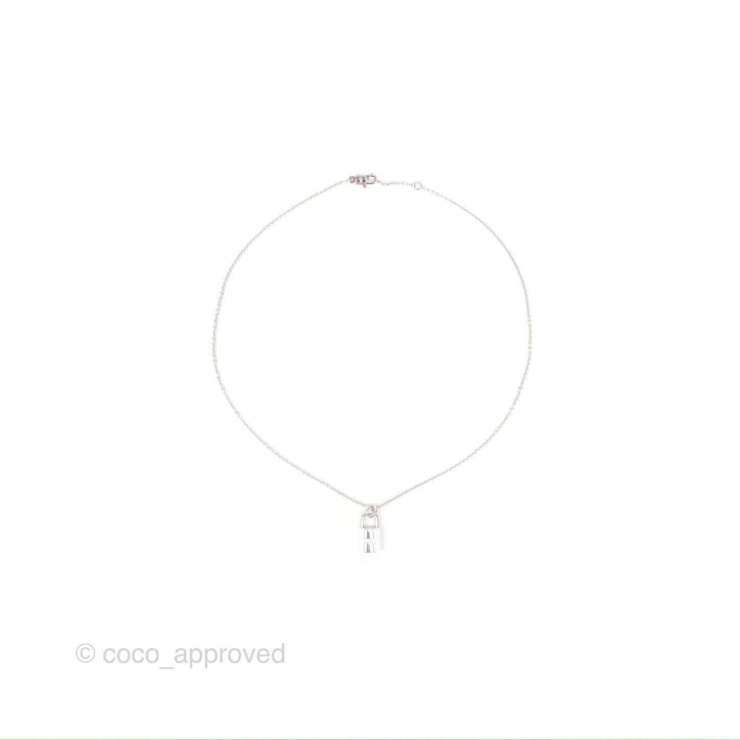 Hermes Kelly Cadenas Pendant White Gold Necklace