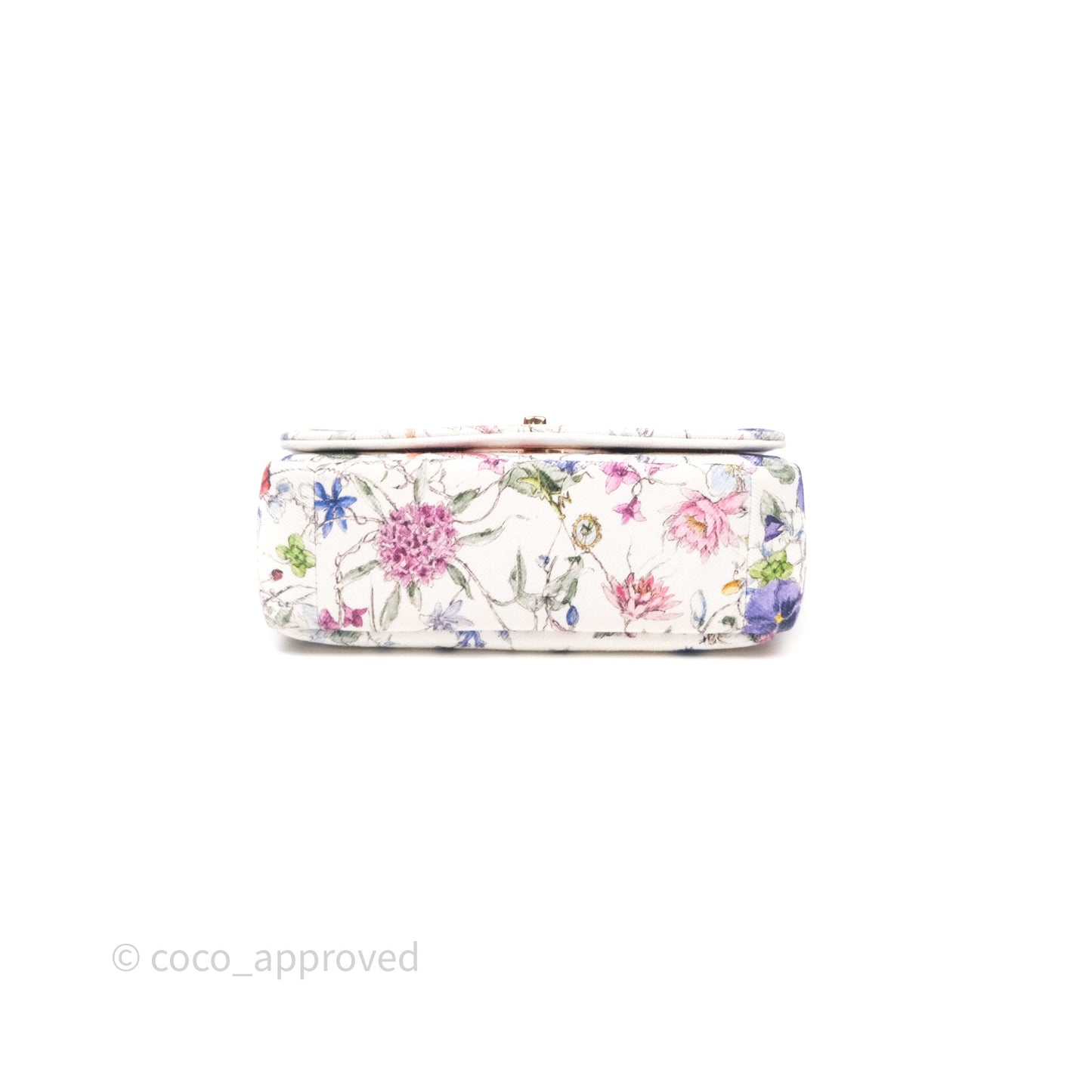 Dior Small Caro Bag White Florilegio Rose Gold Hardware