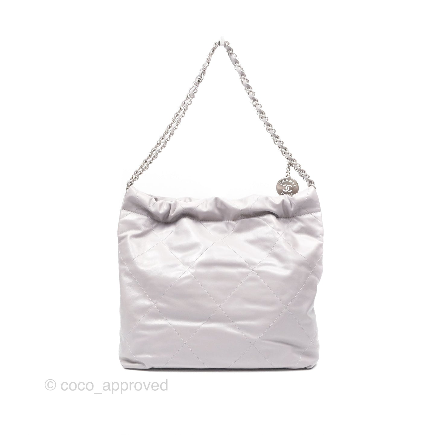 Chanel 22 Small Grey Aged Calfskin Matte Silver Hardware
