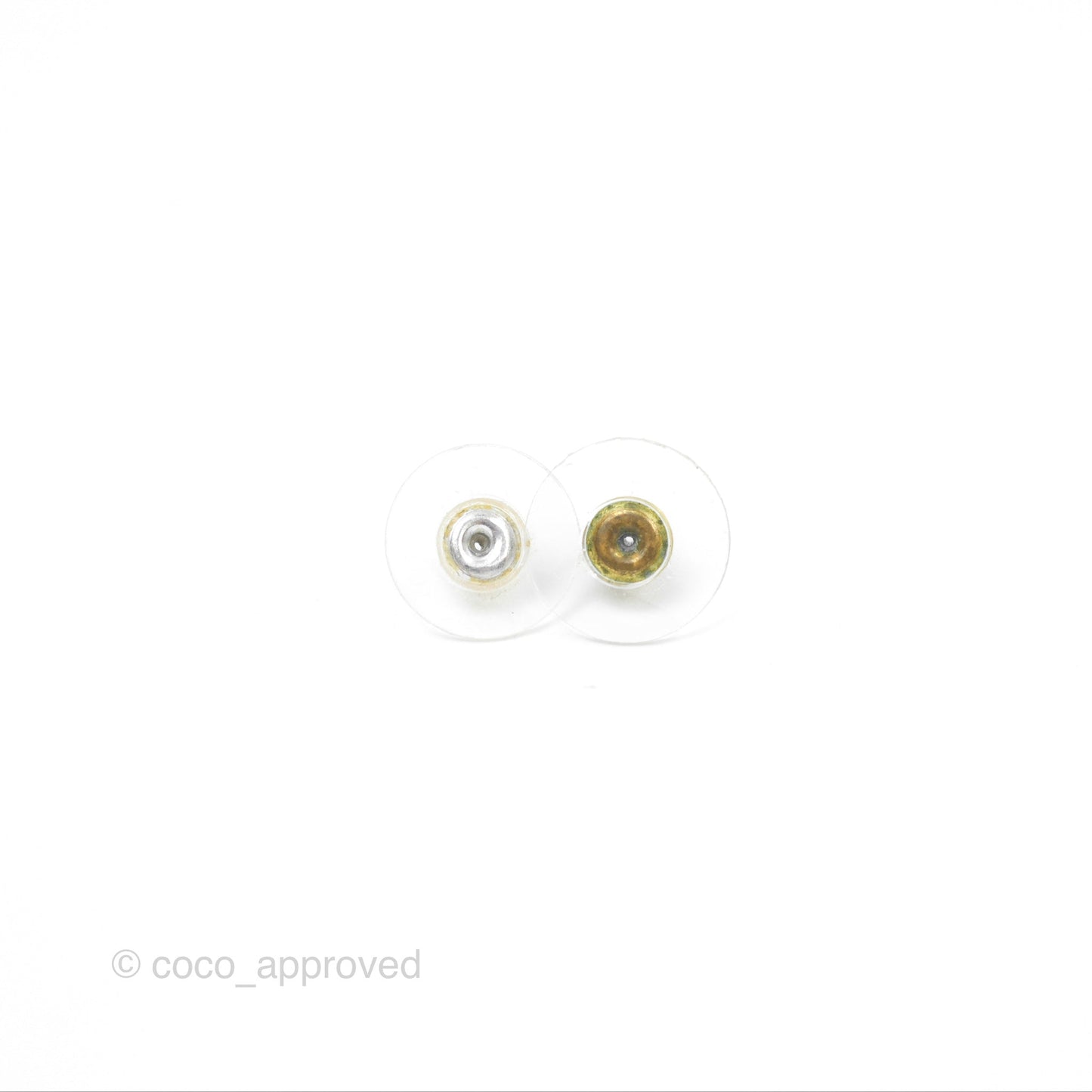 Chanel CC Round Earrings Gold Tone 18K