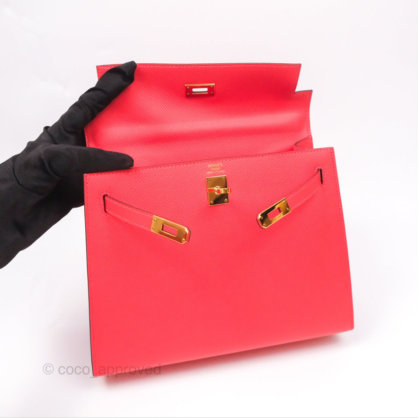 Hermès Kelly 25 Sellier Rose Jaipur Epsom Gold Hardware