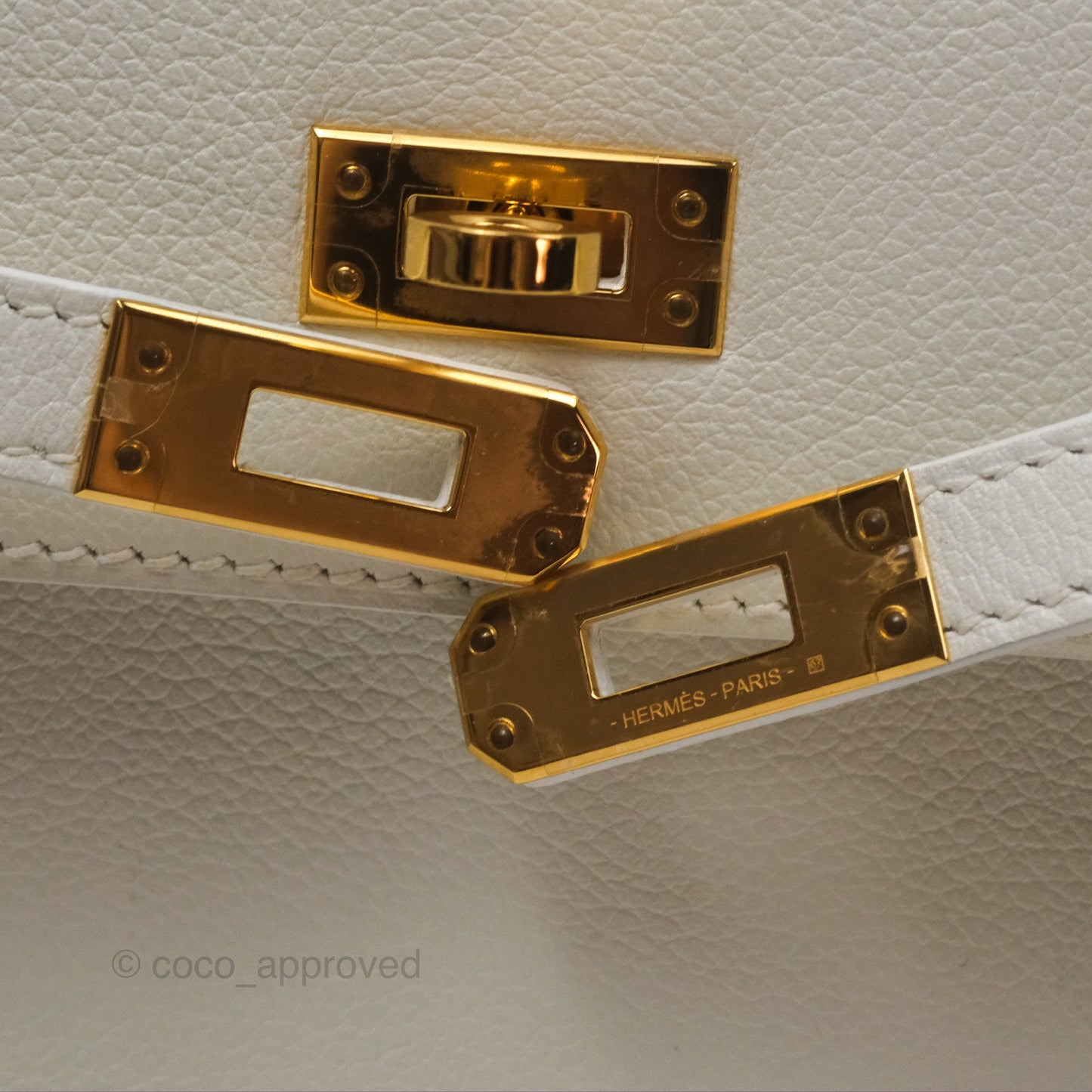 Hermès Kelly Danse II Bag White Evercolor Gold Hardware