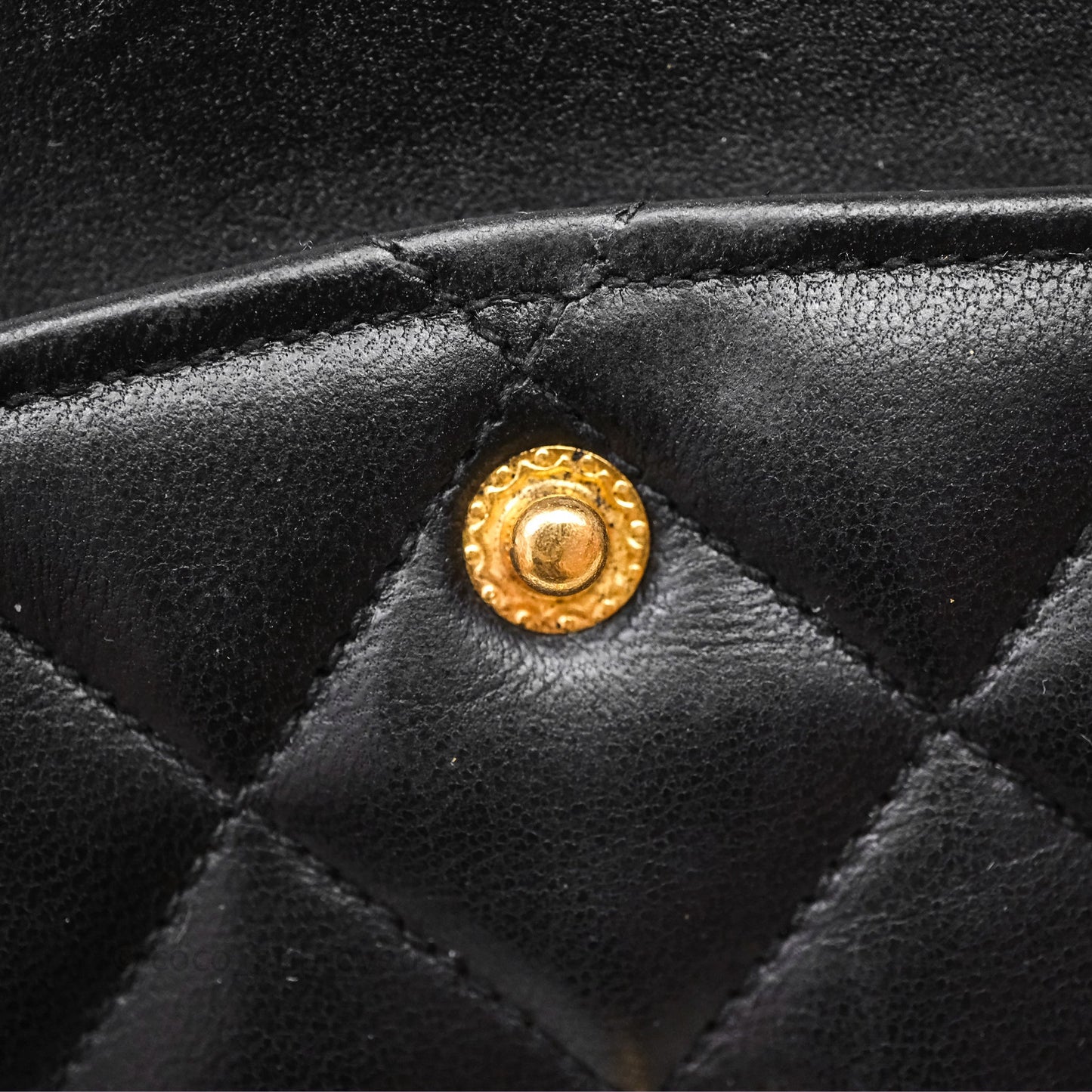 Chanel Classic Vintage Double Flap M/L Black Lambskin Gold Hardware