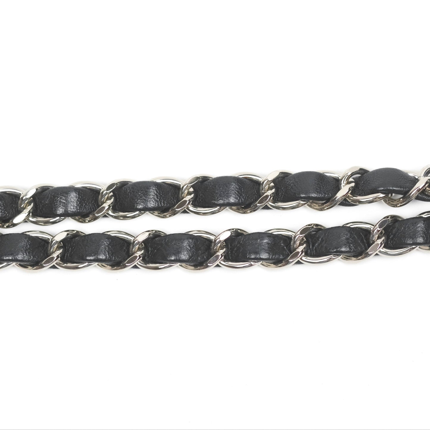 Chanel Mini Square Black Chevron Lambskin Silver Hardware