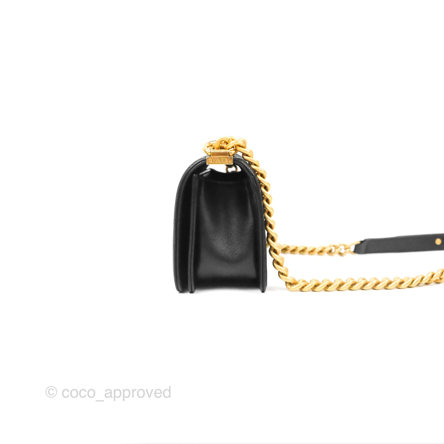 Chanel Small Boy Black Caviar Gold Hardware