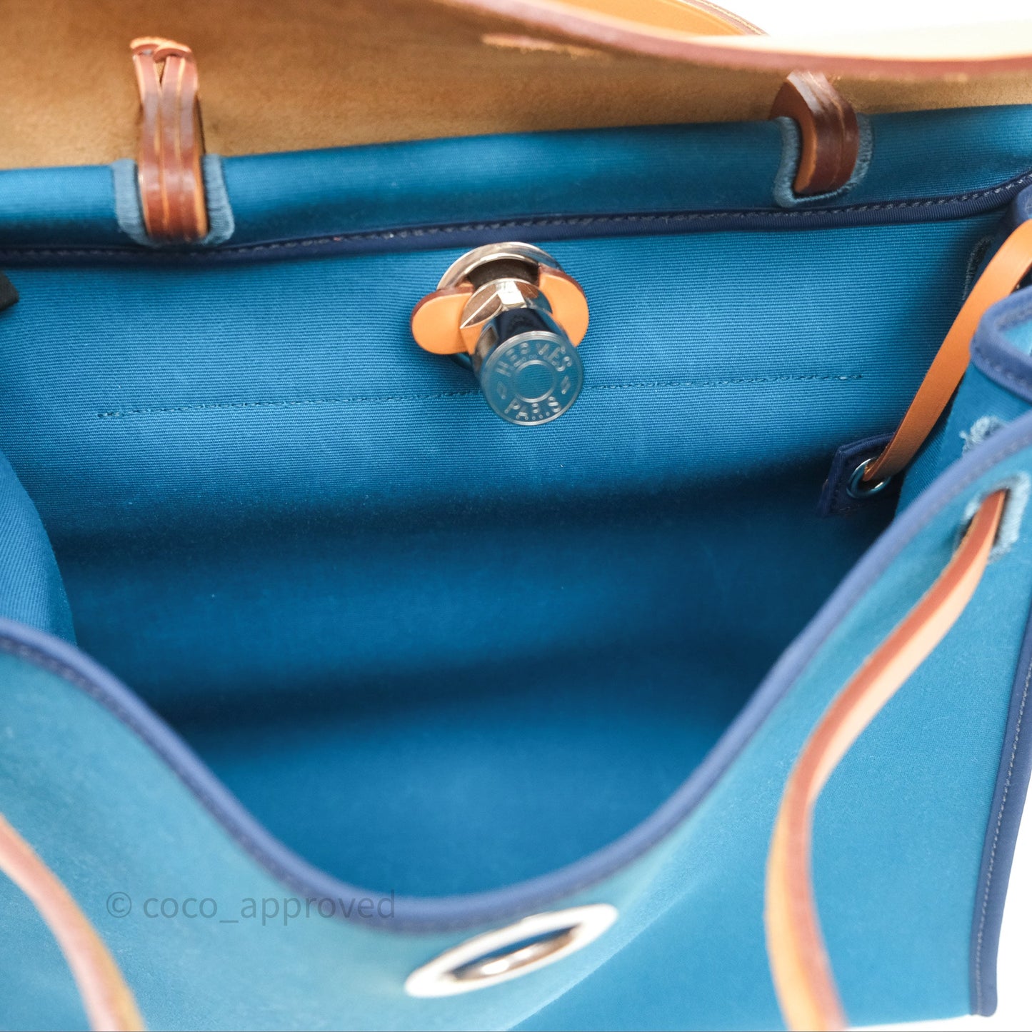 Hermès Herbag Zip 31 Vache Hunter Bleu Izmir 7W/ Bleu de Malte 7L Palladium Hardware