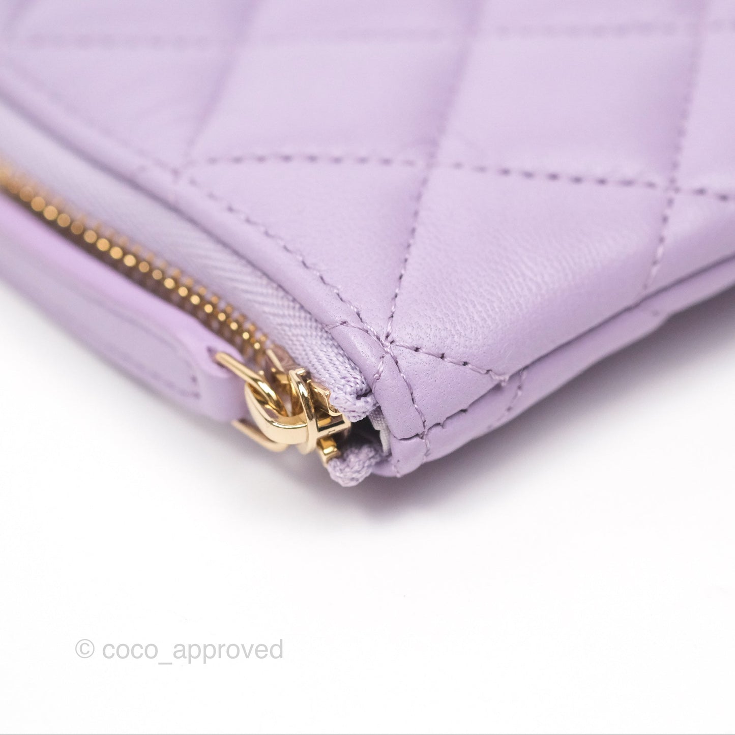 Chanel Pearl CC Small Pouch Purple Lambskin Gold Hardware