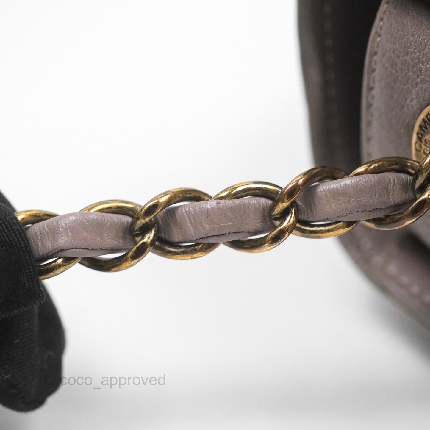 Chanel Coco Curve Flap Burnished Lilac Grey Calfskin Goatskin Antique Gold Hardware