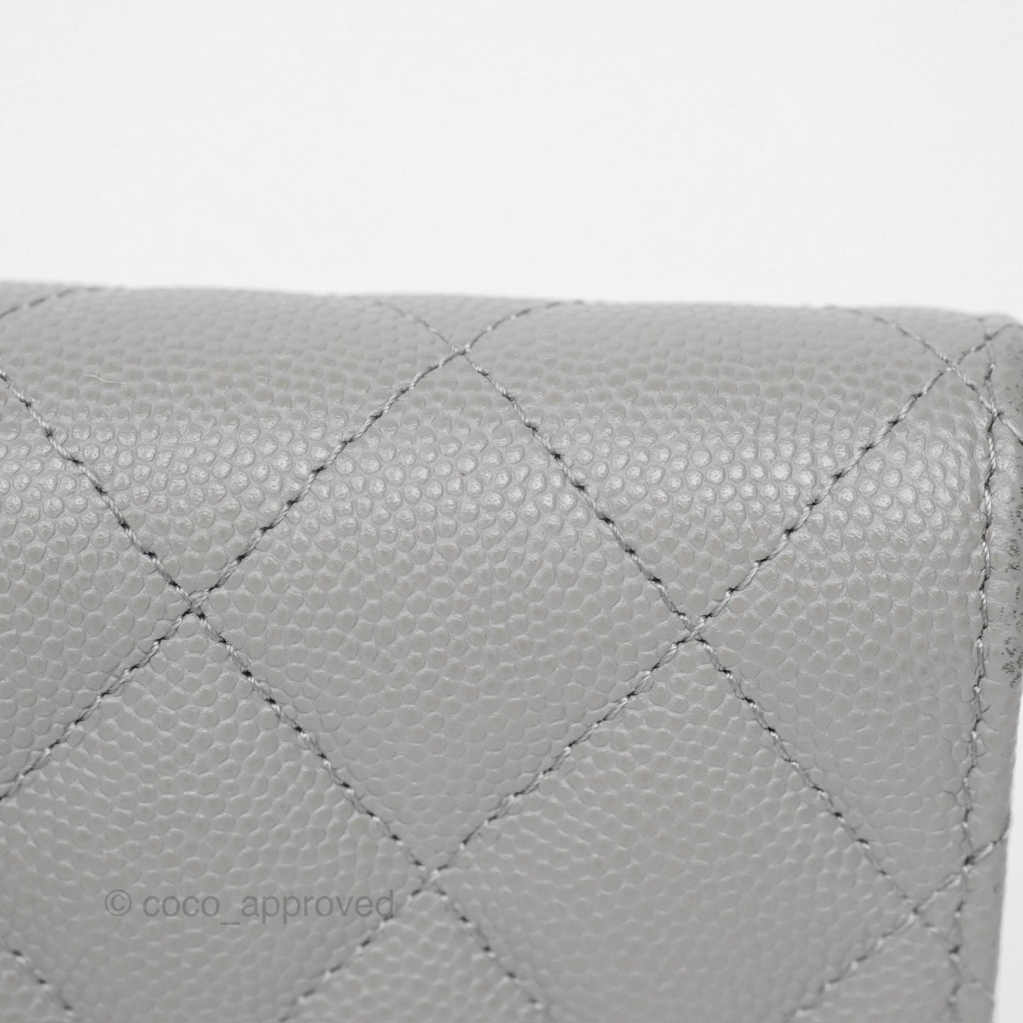 Chanel Classic Short Flap Wallet Grey Caviar Gold Hardware