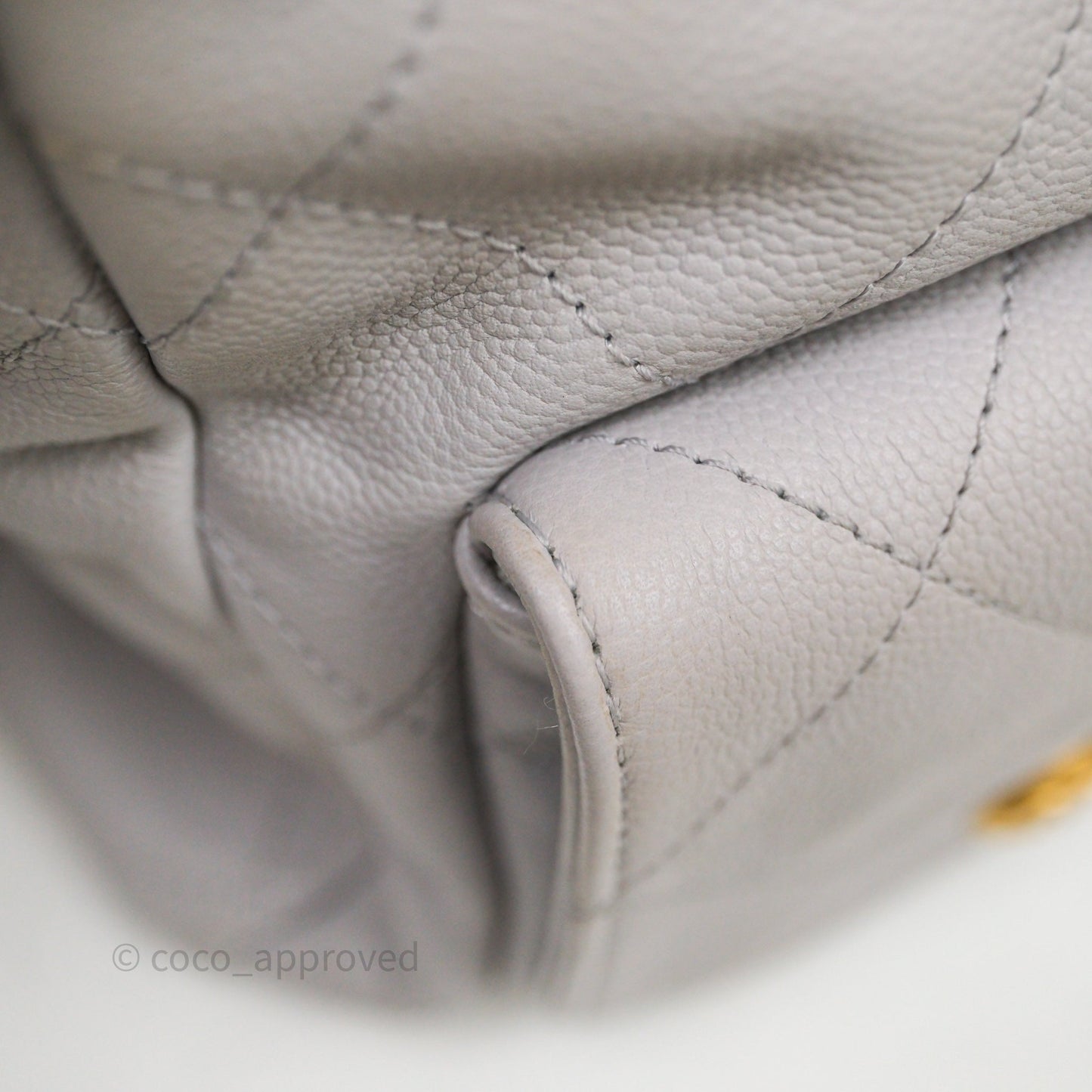 Chanel Double Pocket Hobo Bag Grey Caviar Aged Gold Hardware