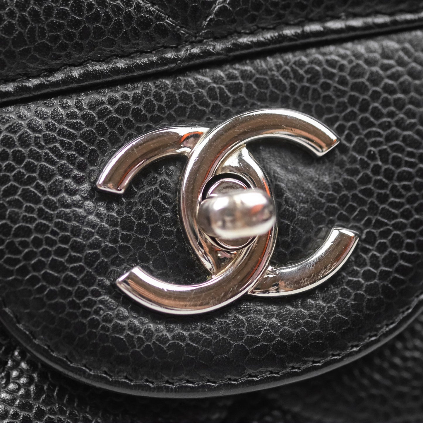 Chanel Jumbo Single Flap Black Caviar Silver Hardware⁣⁣