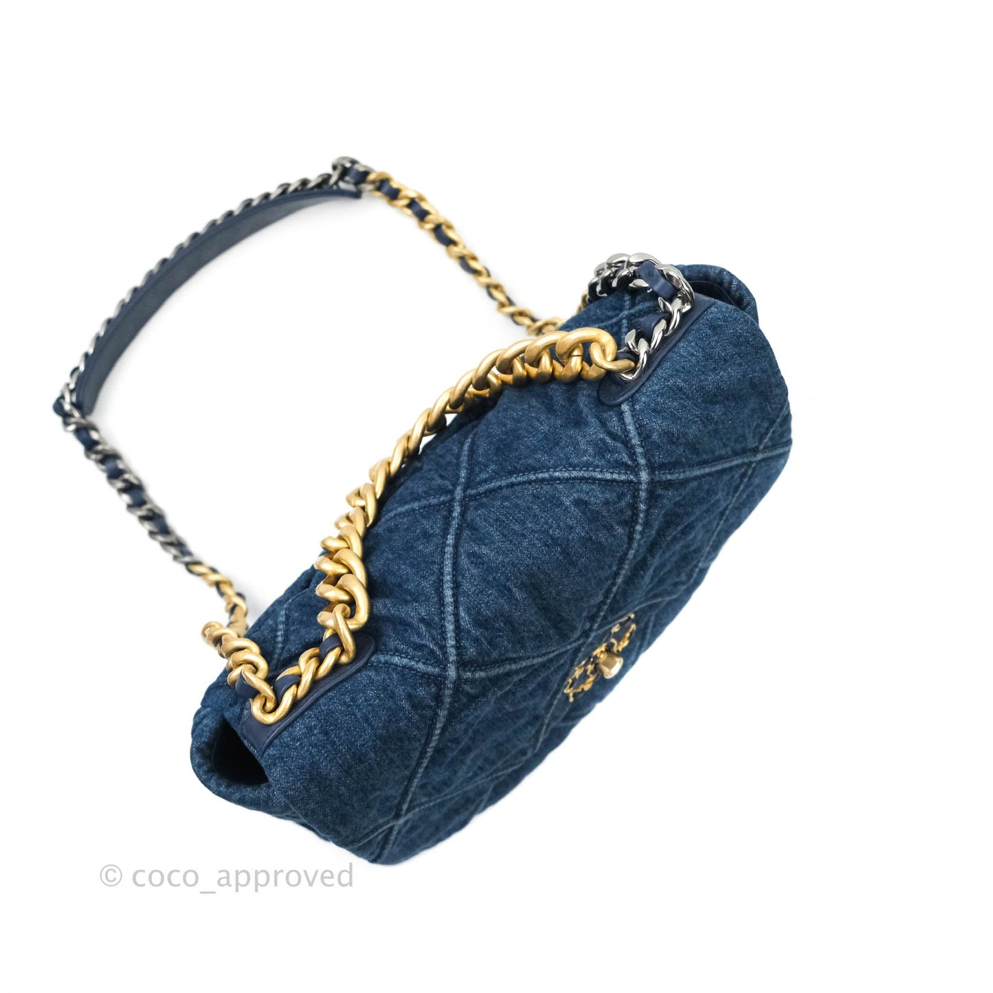 Chanel 19 Medium Dark Denim Mixed Hardware