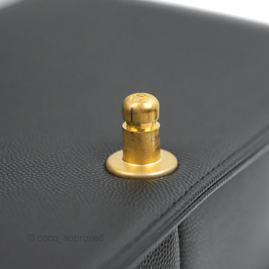Chanel Quilted Medium Boy Black Caviar Aged Gold Hardware