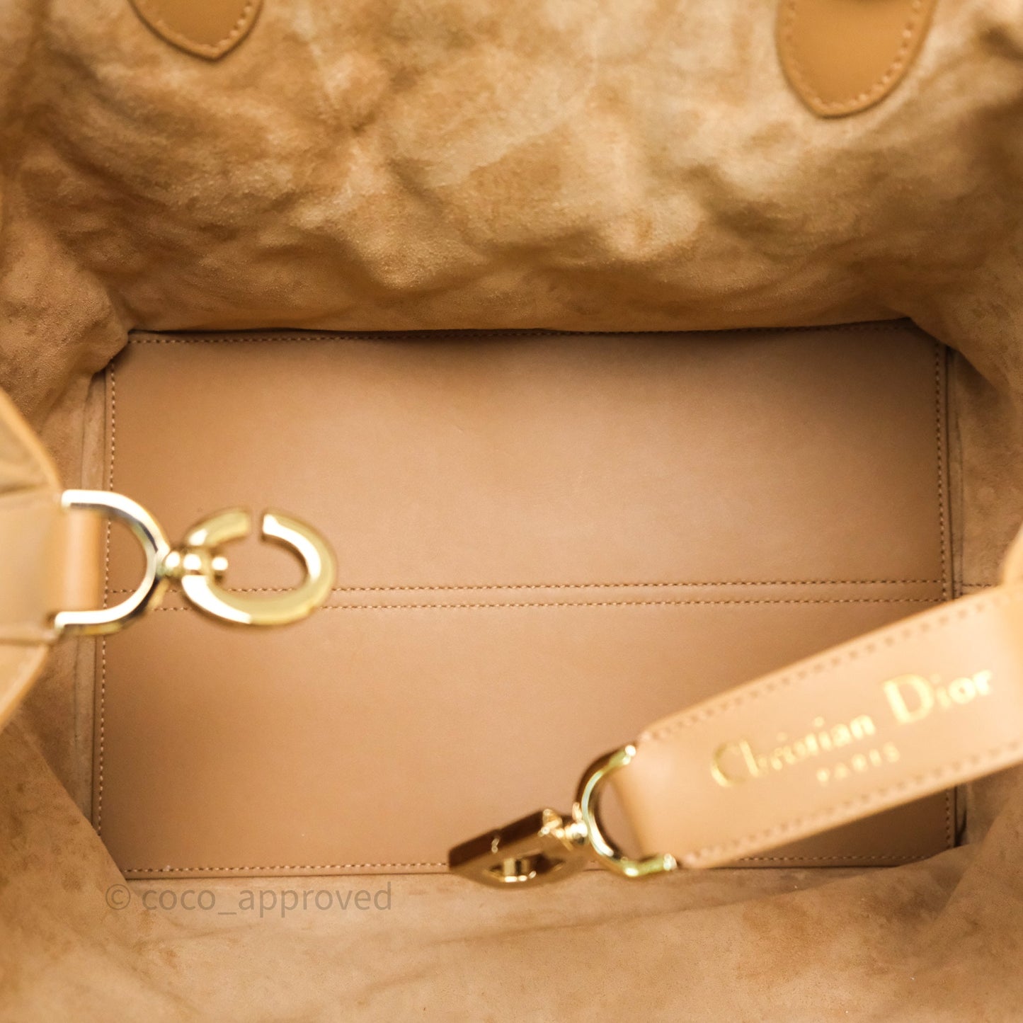 Dior Medium Dior Toujours Bag Tan Beige Macrocannage Calfskin