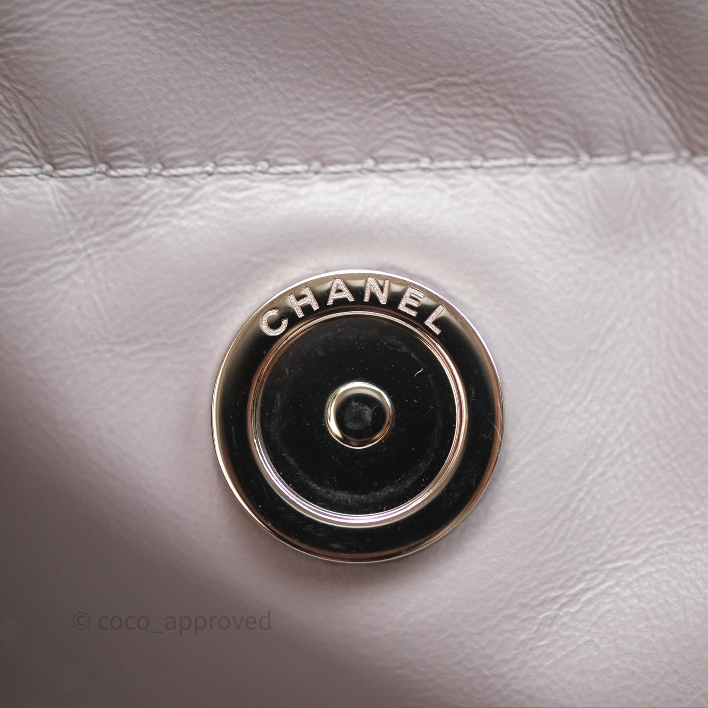 Chanel 22 Medium Grey Shiny Aged Calfskin Aged Silver Hardware