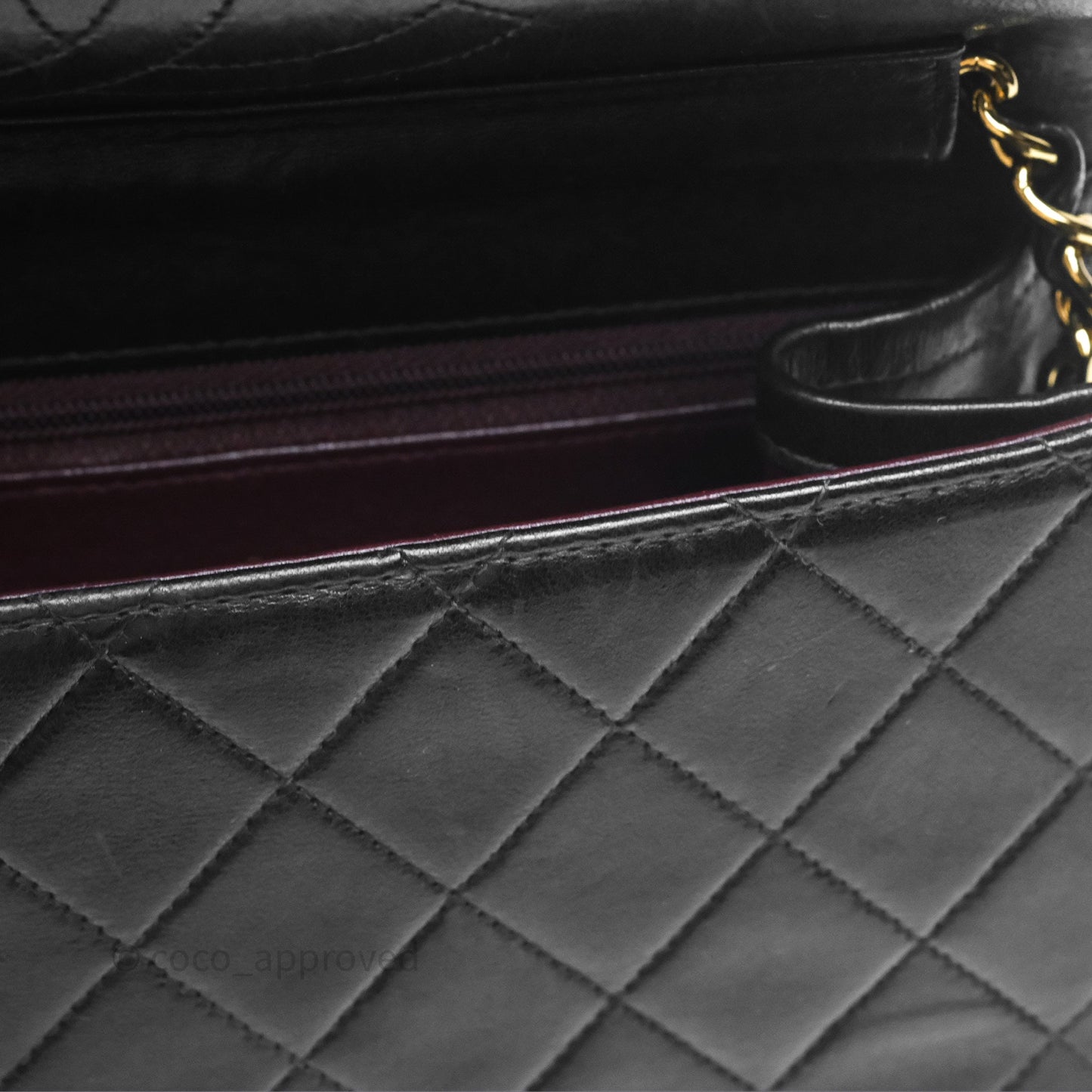 Chanel Vintage Quilted Flap Bag Black Lambskin 24K Gold Hardware