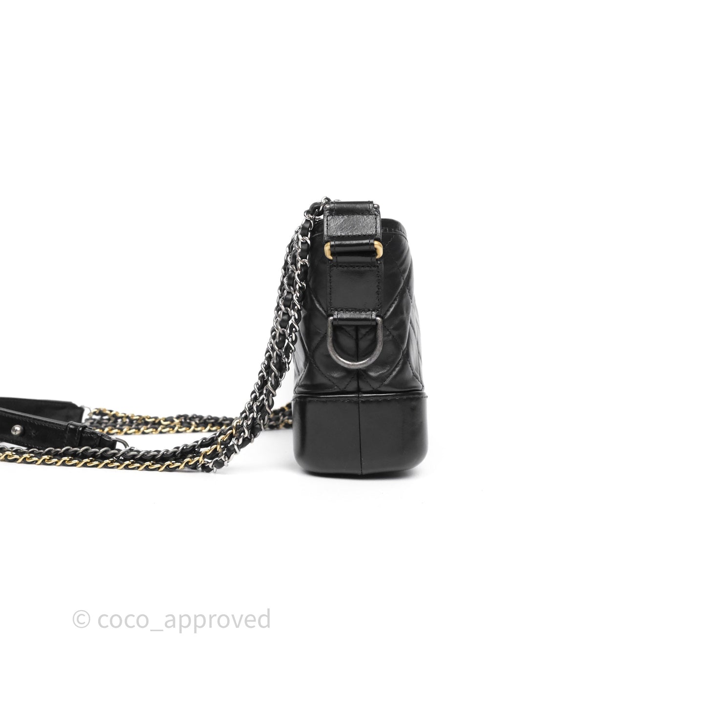 Chanel Small Gabrielle Hobo Quilted Black Aged Calfskin