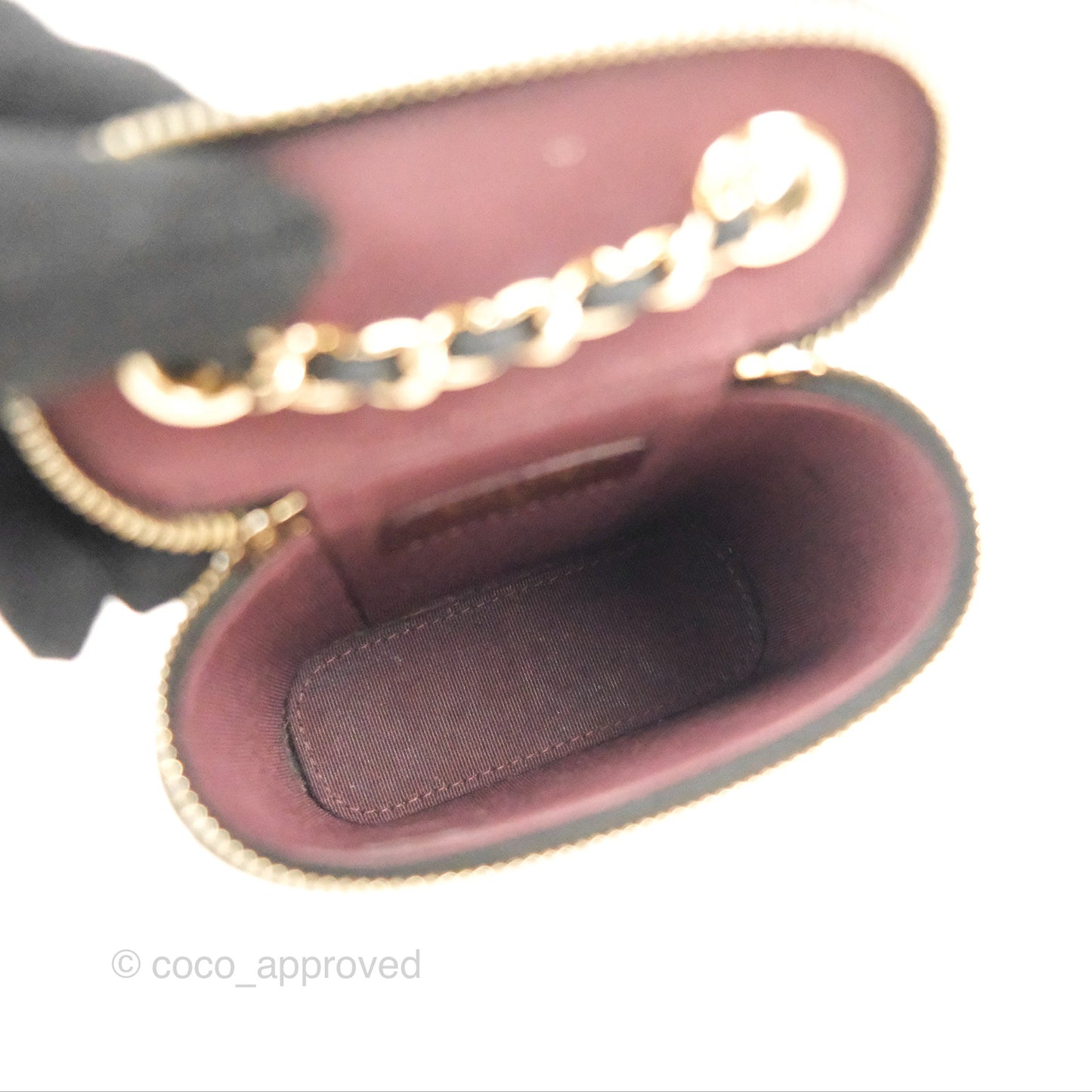 Chanel Classic Mini Vanity With Chain Black Caviar Gold Hardware