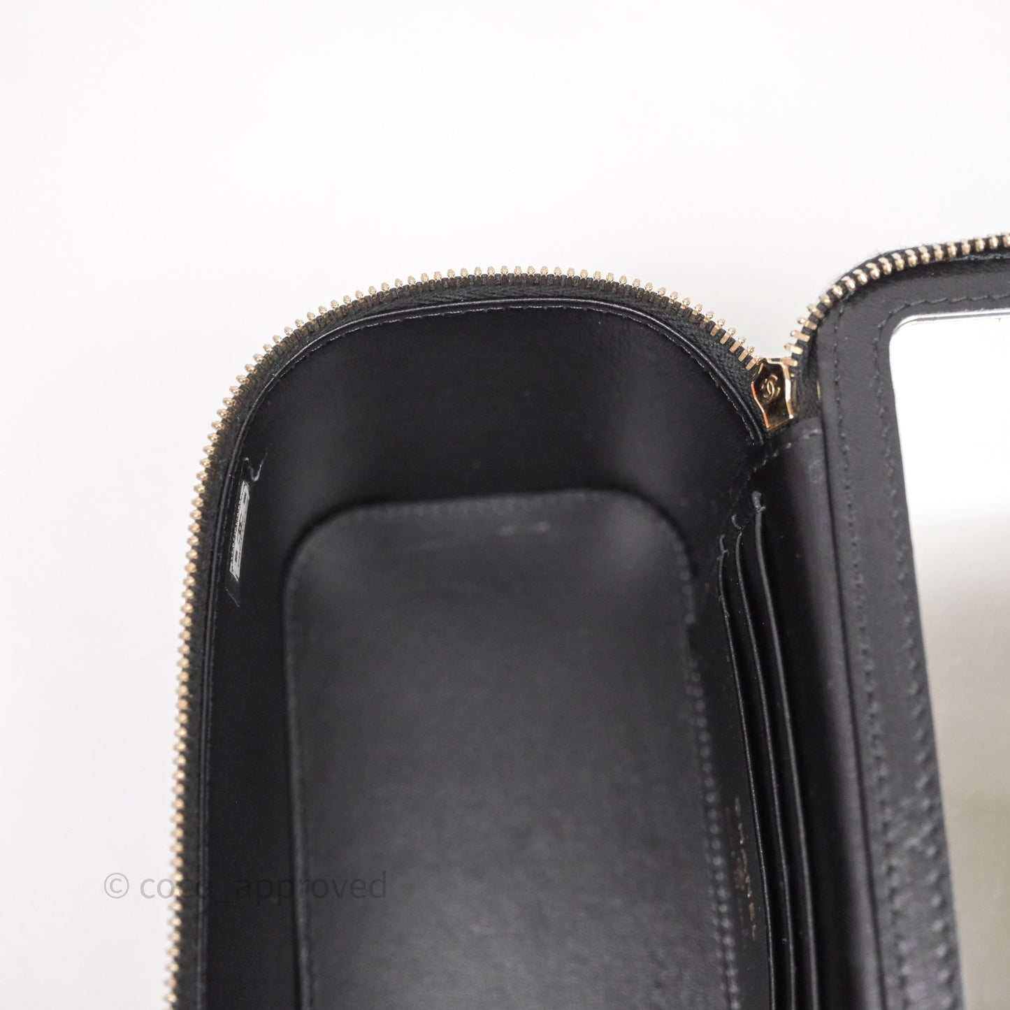 Chanel Vanity Rectangular Metal Top Handle Black Lambskin Aged Gold Hardware