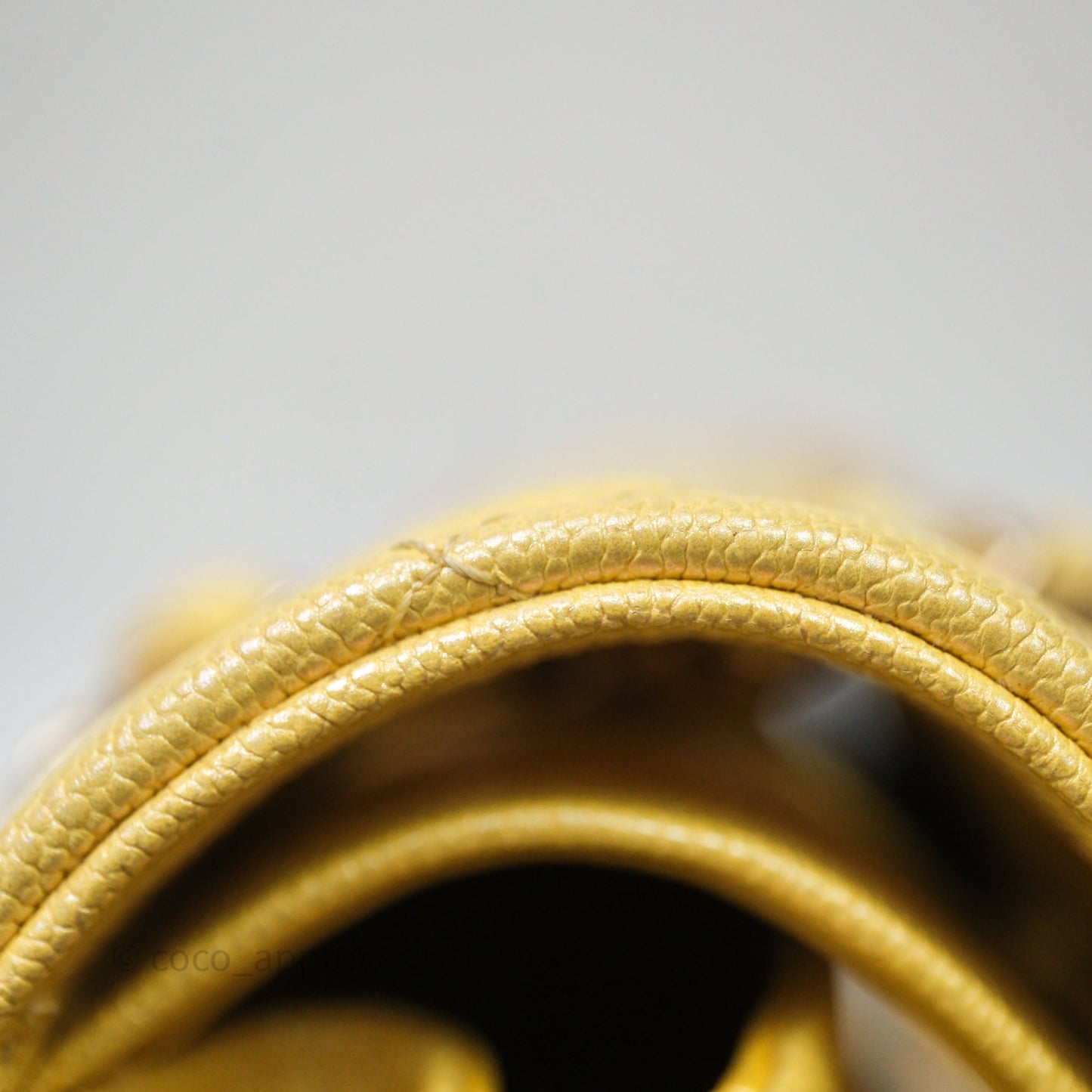 Chanel Classic M/L Medium Flap Quilted Iridescent Yellow Caviar Gold Hardware