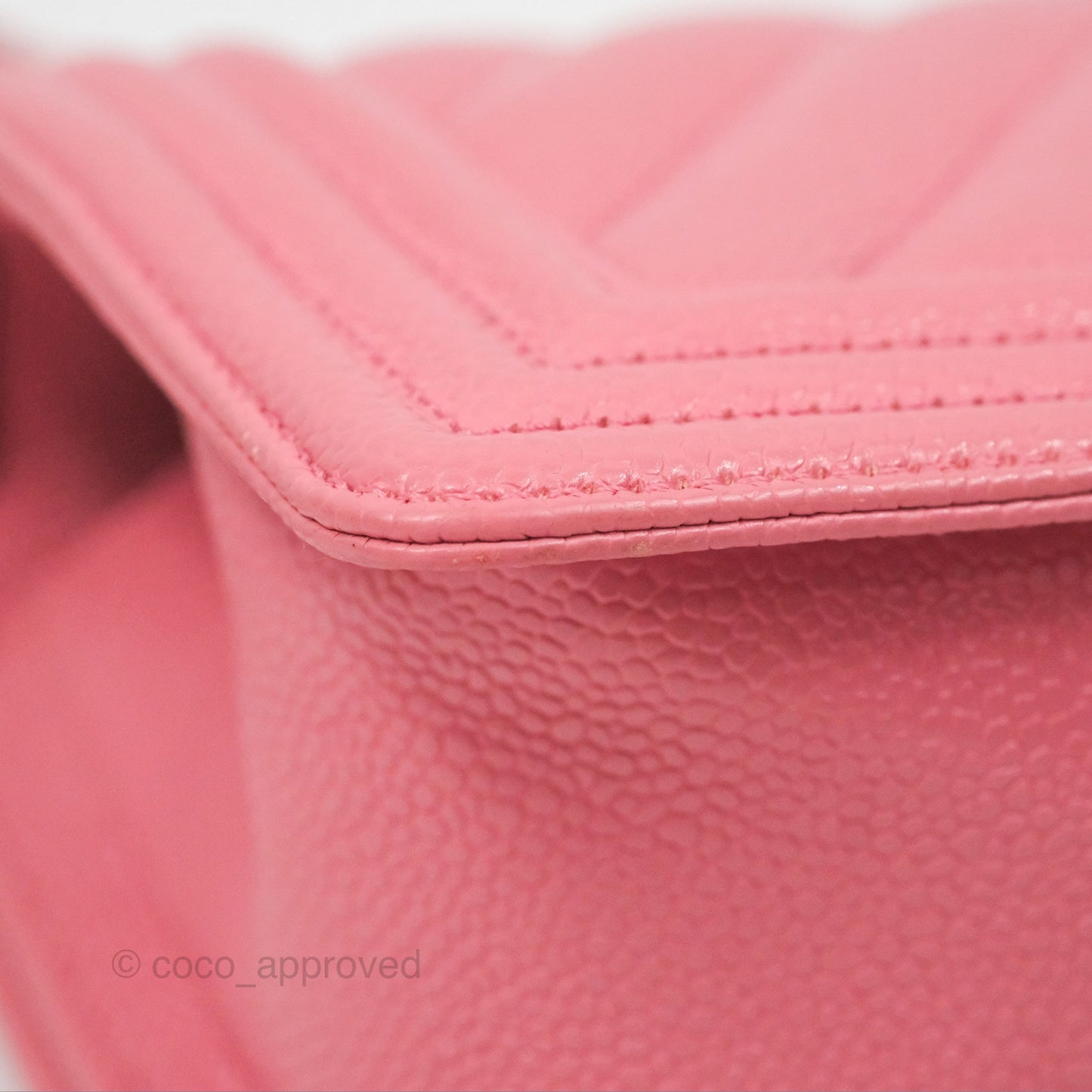 Chanel Small Boy Chevron Pink Caviar Silver Hardware