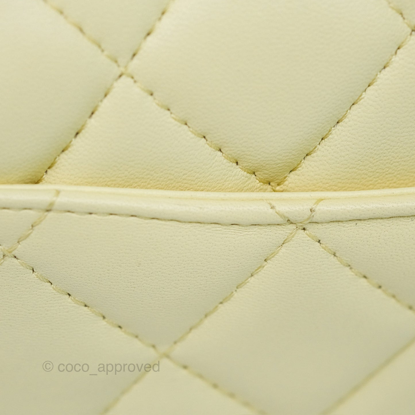 Chanel Crush Top Handle Flap Bag Yellow Lambskin Aged Gold Hardware