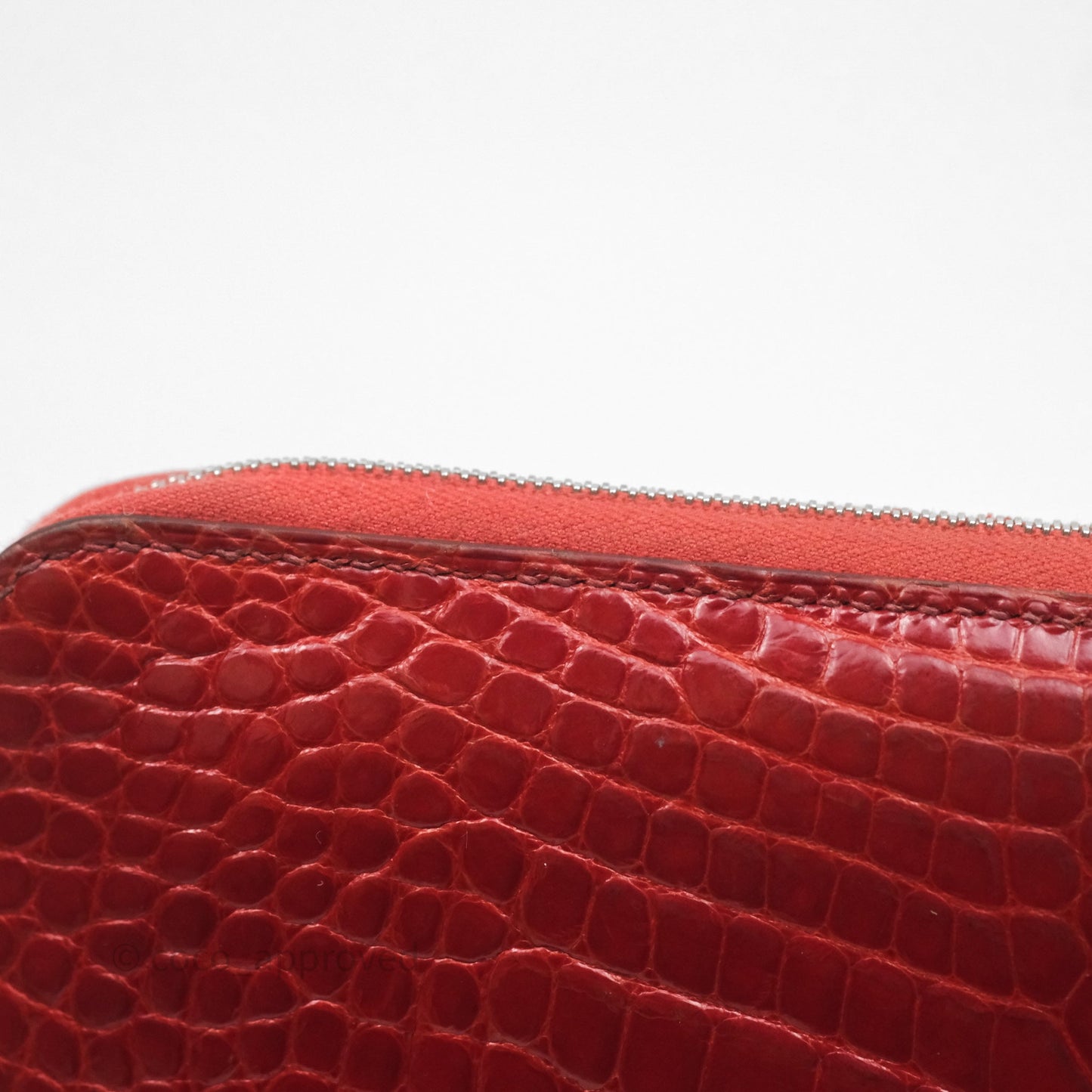 Hermès Azap Wallet Red Alligator Palladium Hardware