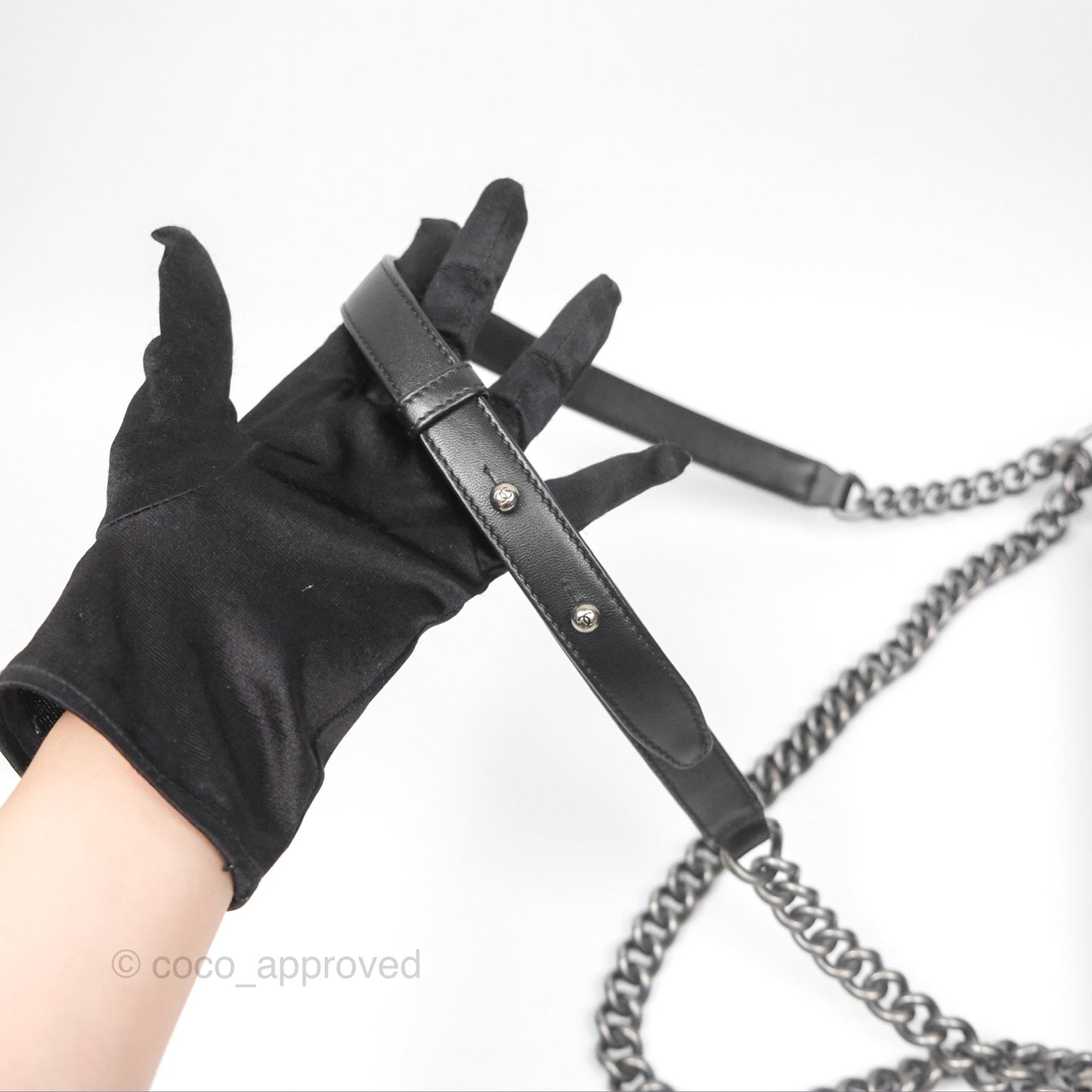 Chanel Quilted New Medium Boy Black Lambskin Ruthenium Hardware