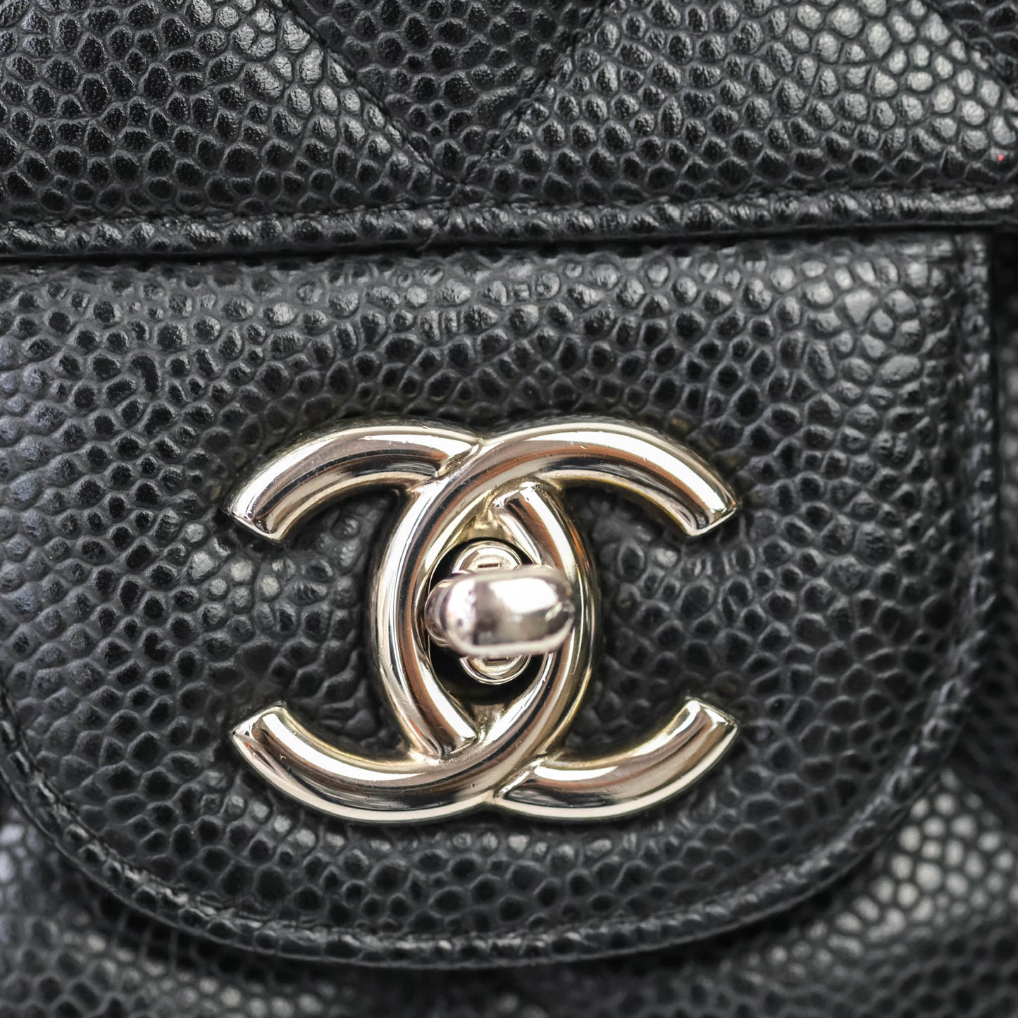Chanel Jumbo Double Flap Black Caviar Silver Hardware⁣⁣