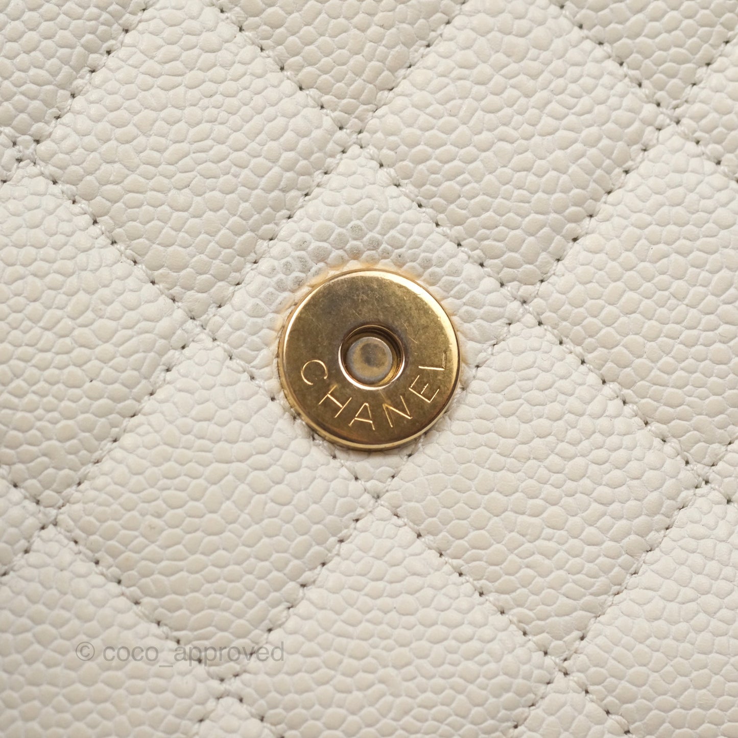 Chanel Small CC Filigree Flap Quilted Ivory Caviar