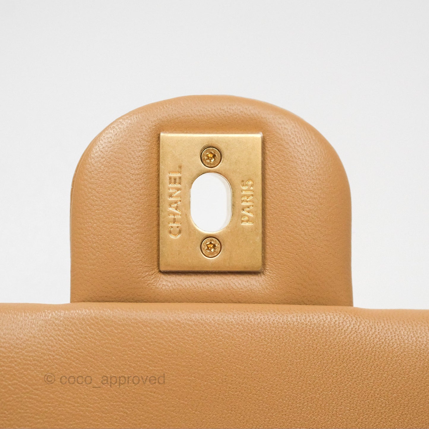 Chanel Mini Flap Bag With Heart CC Charm Beige Lambskin Aged Gold Hardware 22B