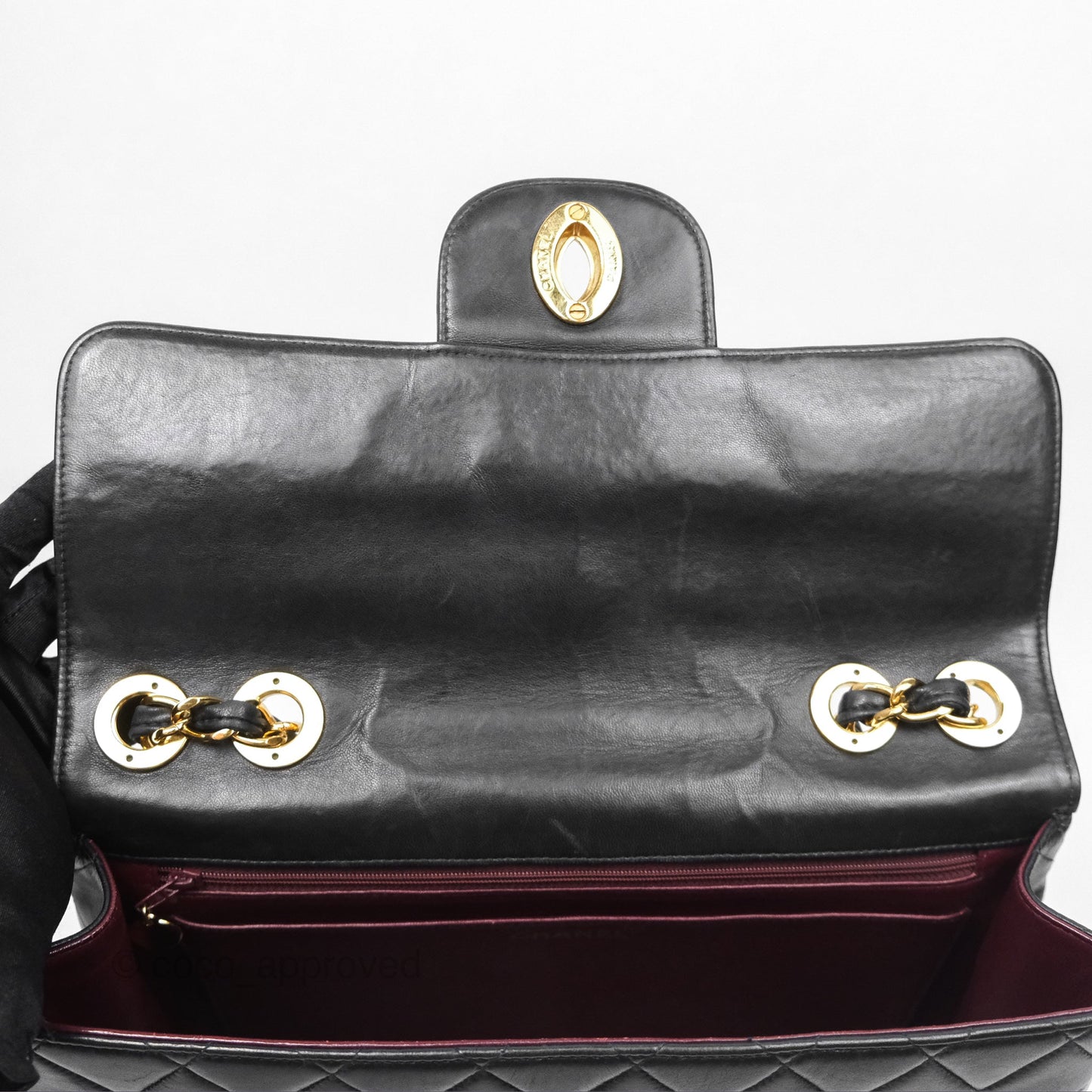 Chanel Vintage Jumbo Single Flap Black Lambskin 24K Gold Hardware