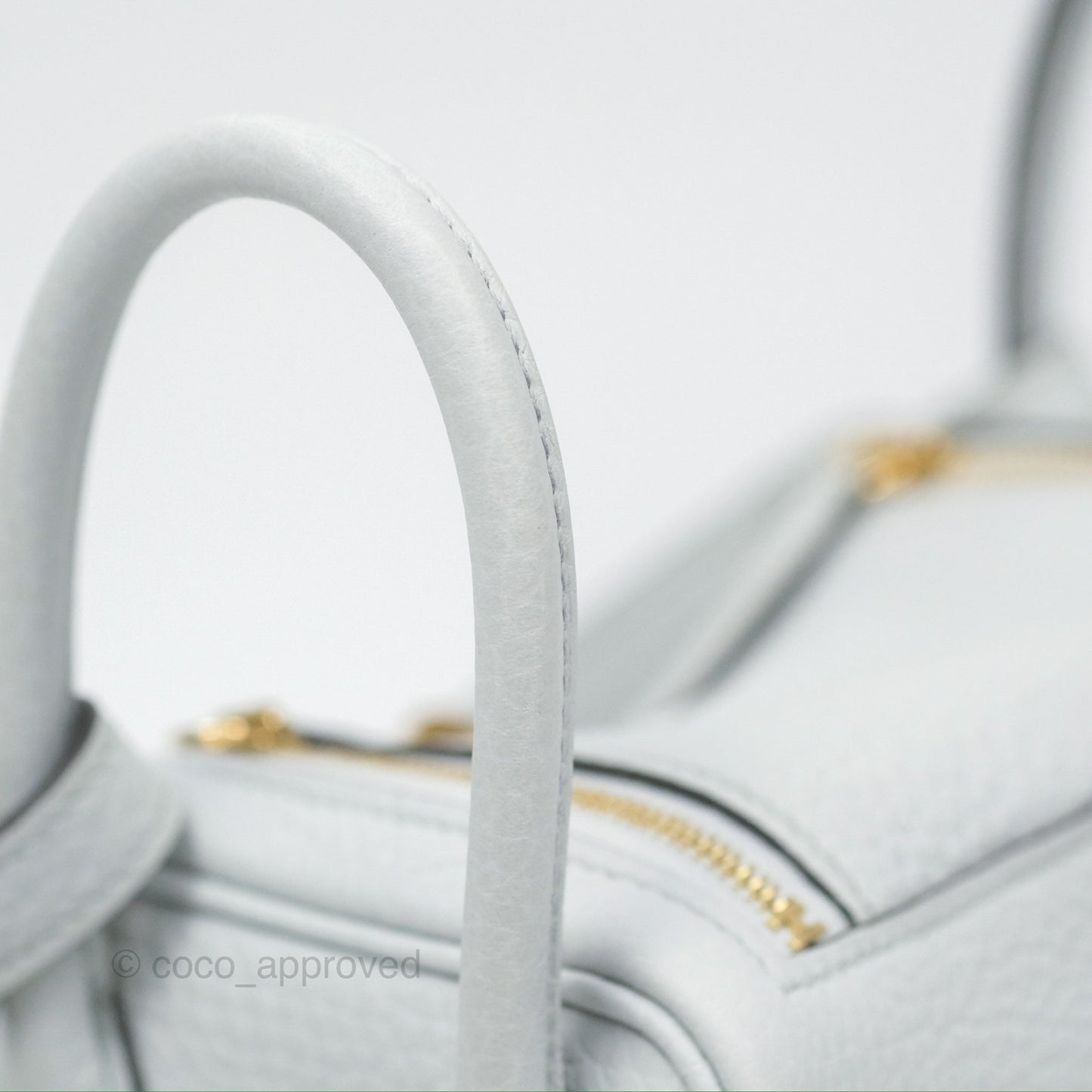 Hermès Mini Lindy 20 Bleu Pale Clemence Gold Hardware