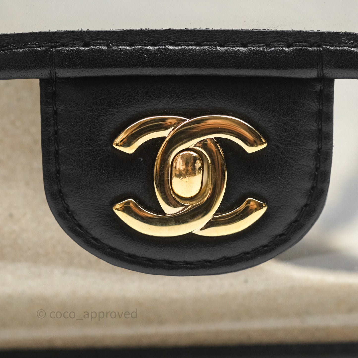 Chanel Medium Sand By The Sea PVC Flap Black Lambskin Gold Hardware
