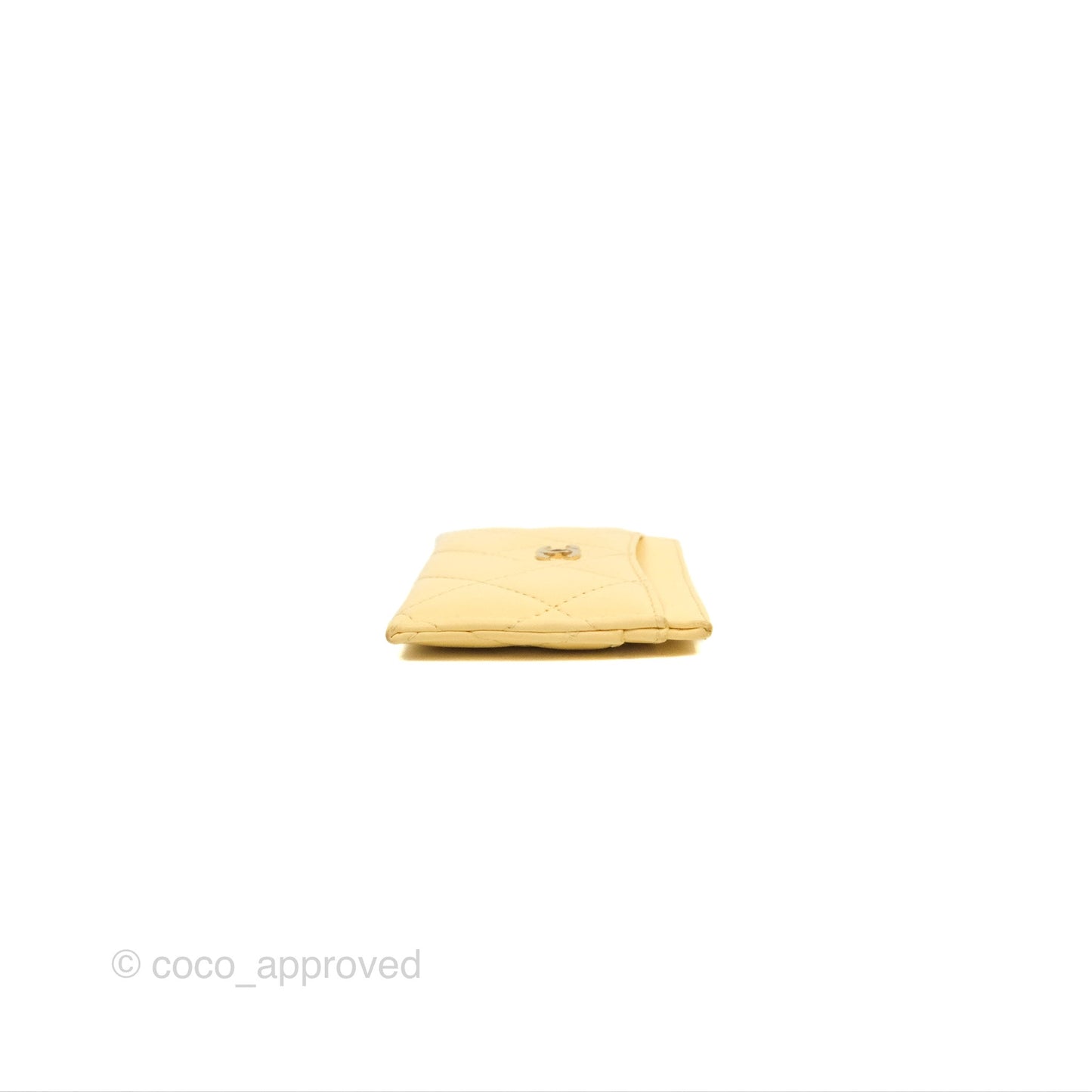 Chanel Classic Lambskin Flat Card Holder Yellow Gold Hardware
