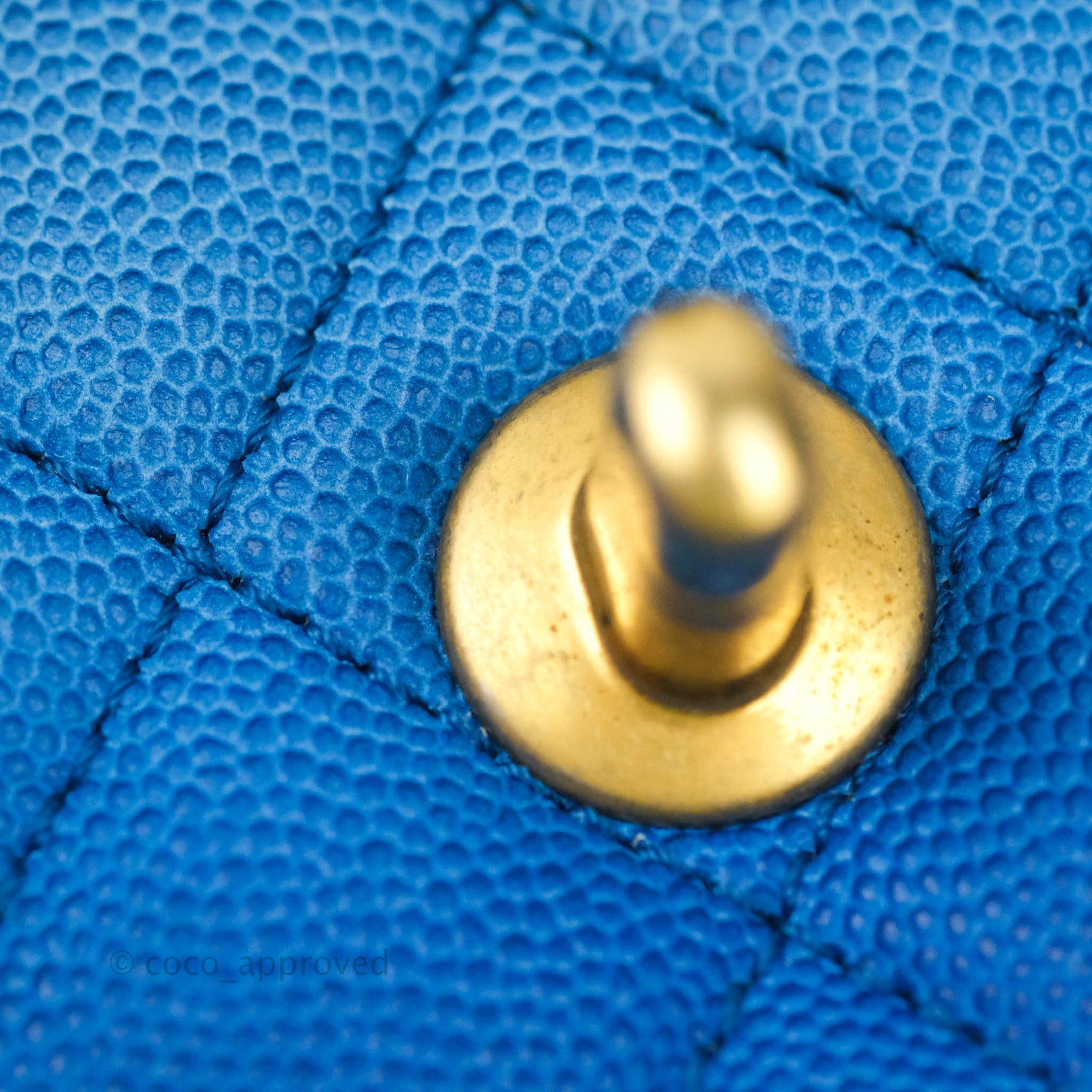 Chanel Quilted Sunset On The Sea Blue Flap Bag Caviar Aged Gold Hardware