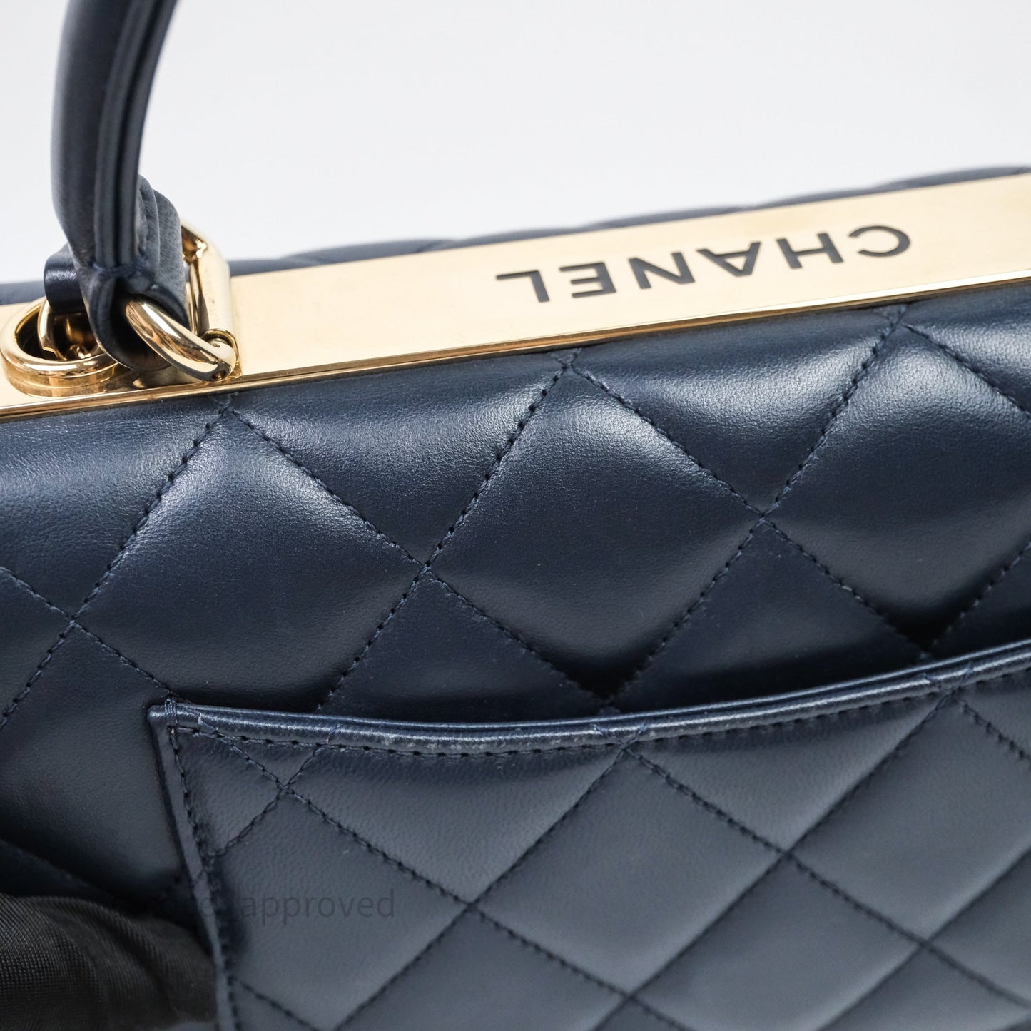 Chanel Small Trendy CC Navy Lambskin Gold Hardware