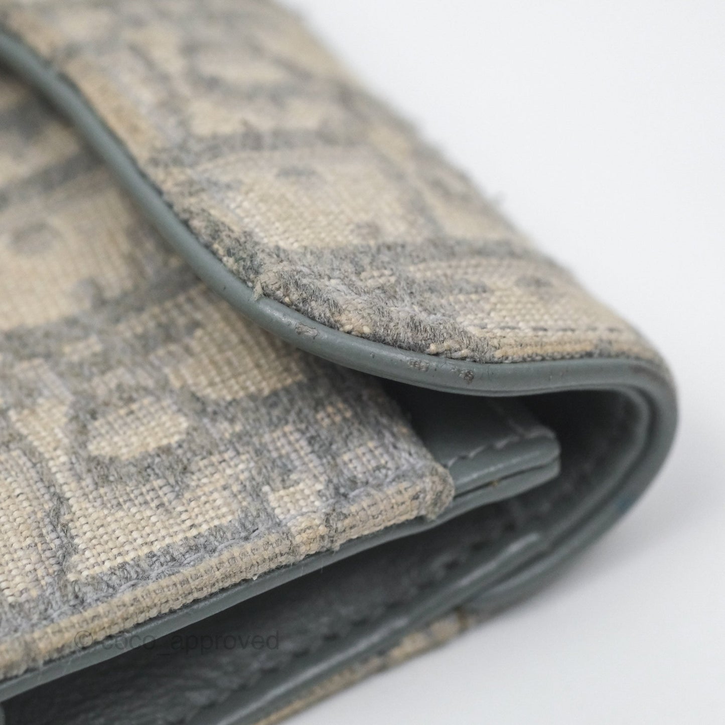 Christian Dior Saddle Bloom Card Holder Gray Dior Oblique Jacquard