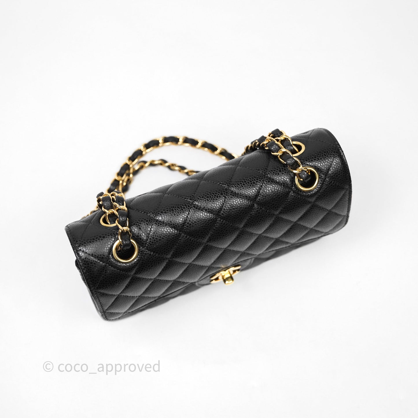 Chanel Small Classic Flap Quilted Black Caviar Gold Hardware