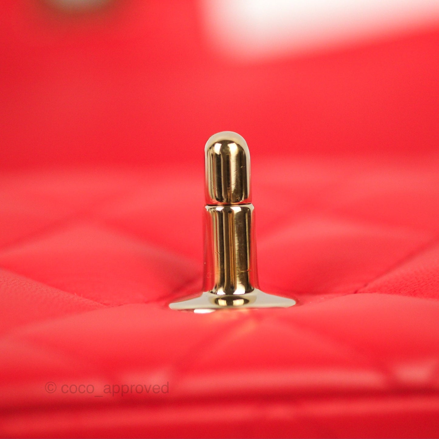 Chanel Quilted Mini Rectangular Flap Red Lambskin Gold Hardware