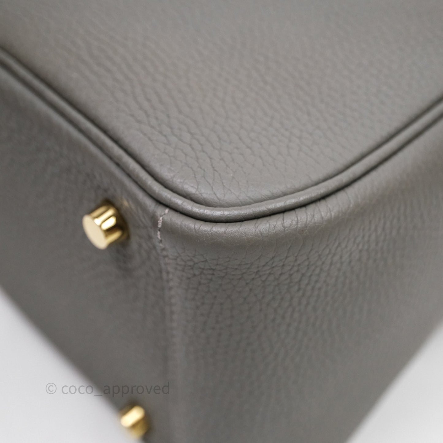 Hermès Lindy 26 Taurillion Clemence Gris Meyer 0L Gold Hardware