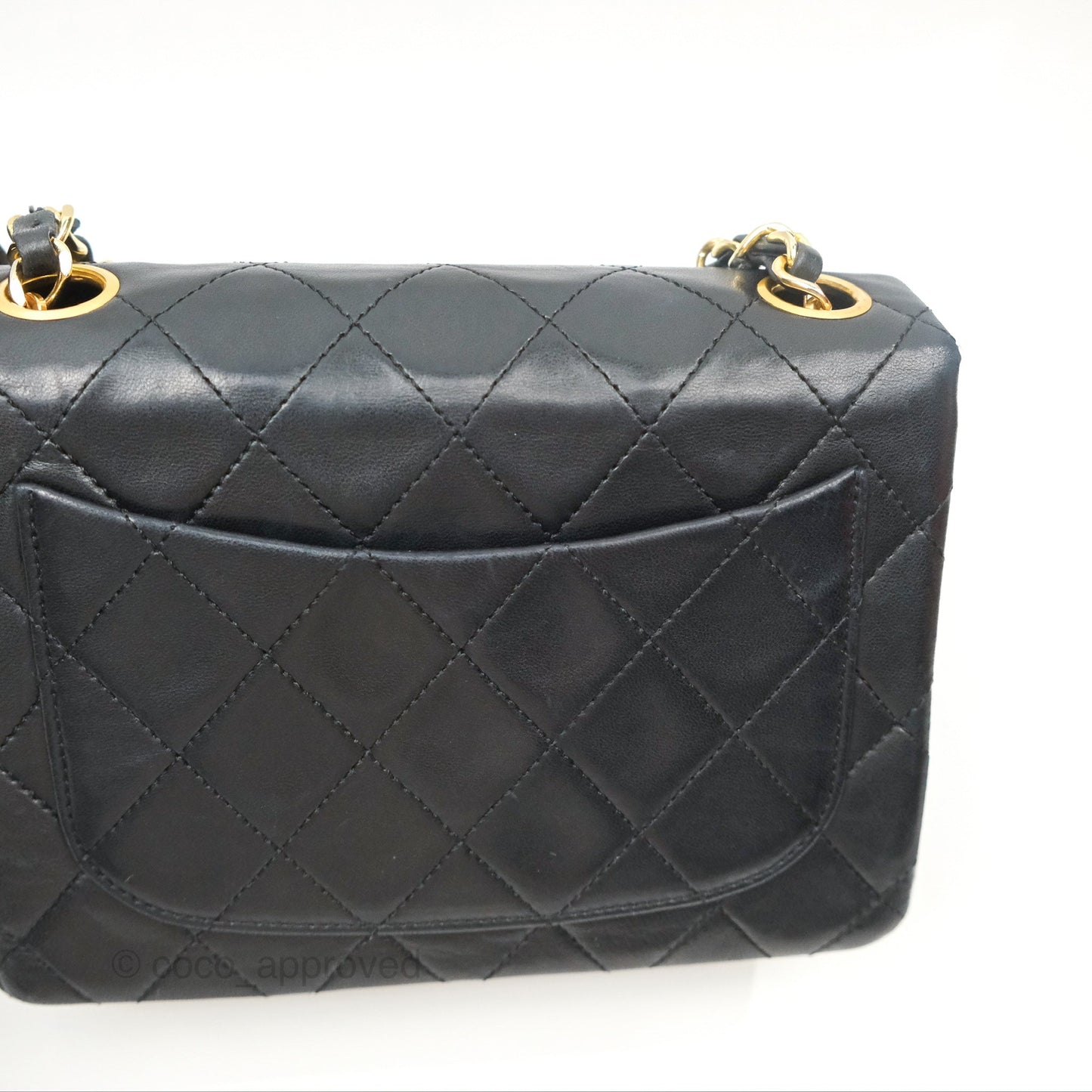 Chanel Vintage Mini Square Black Lambskin 24K Gold Hardware