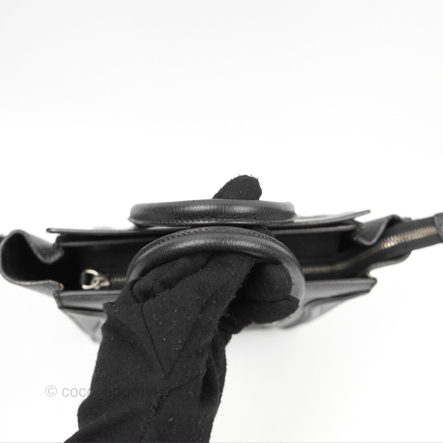 Celine Nano Luggage Bag Black Drummed Calfskin