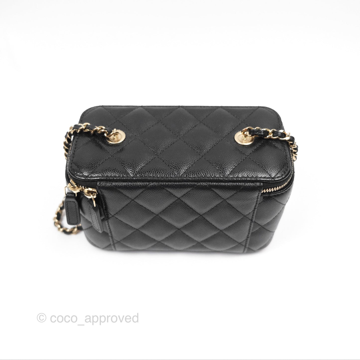 Chanel Vanity Rectangular Black Caviar Gold Hardware