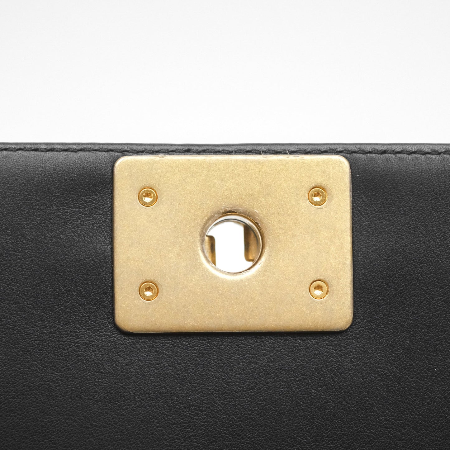 Chanel Small Boy Quilted Black Calfskin Aged Gold Hardware