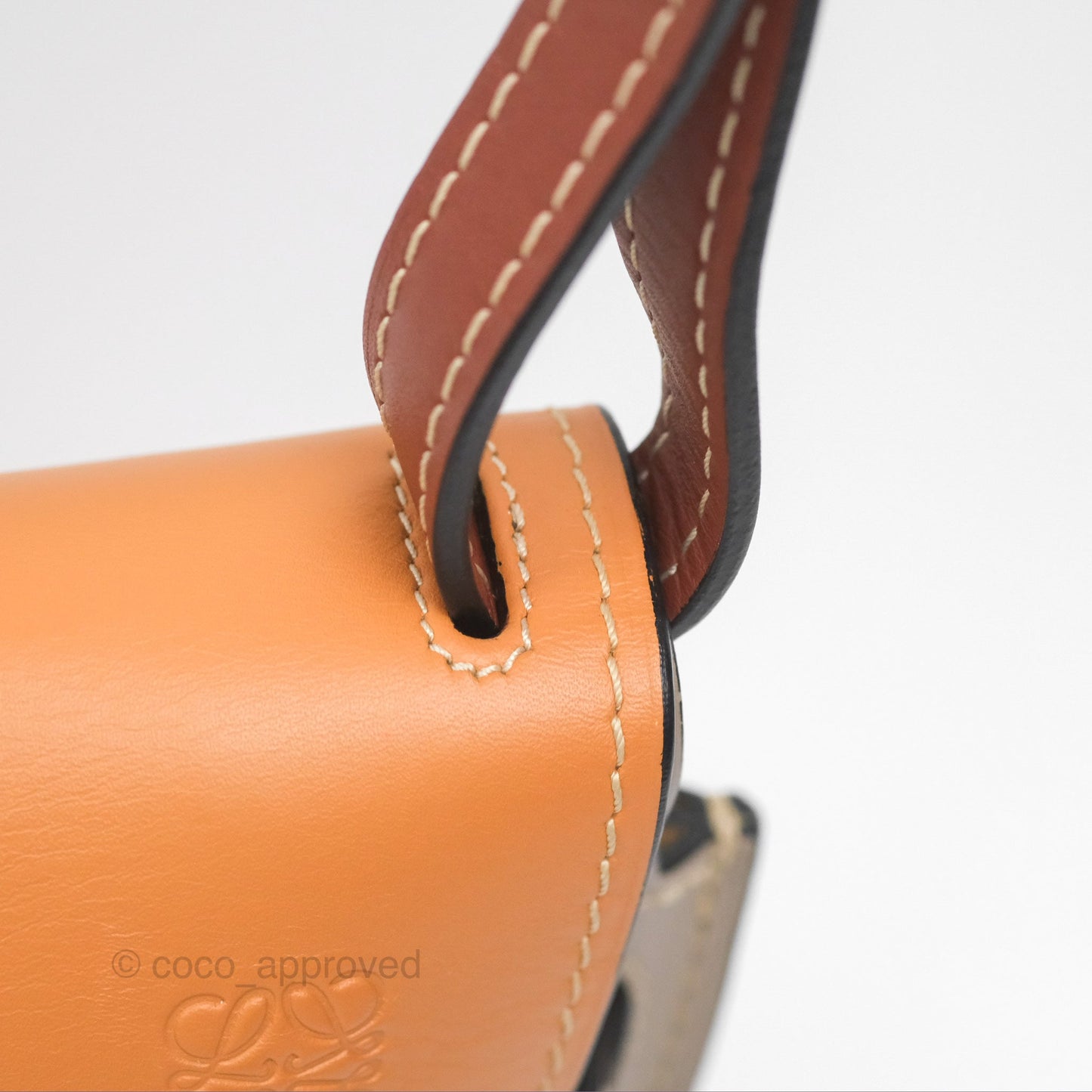 Loewe Small Gate Bag Smooth Calfskin Amber/Light Grey/Rust