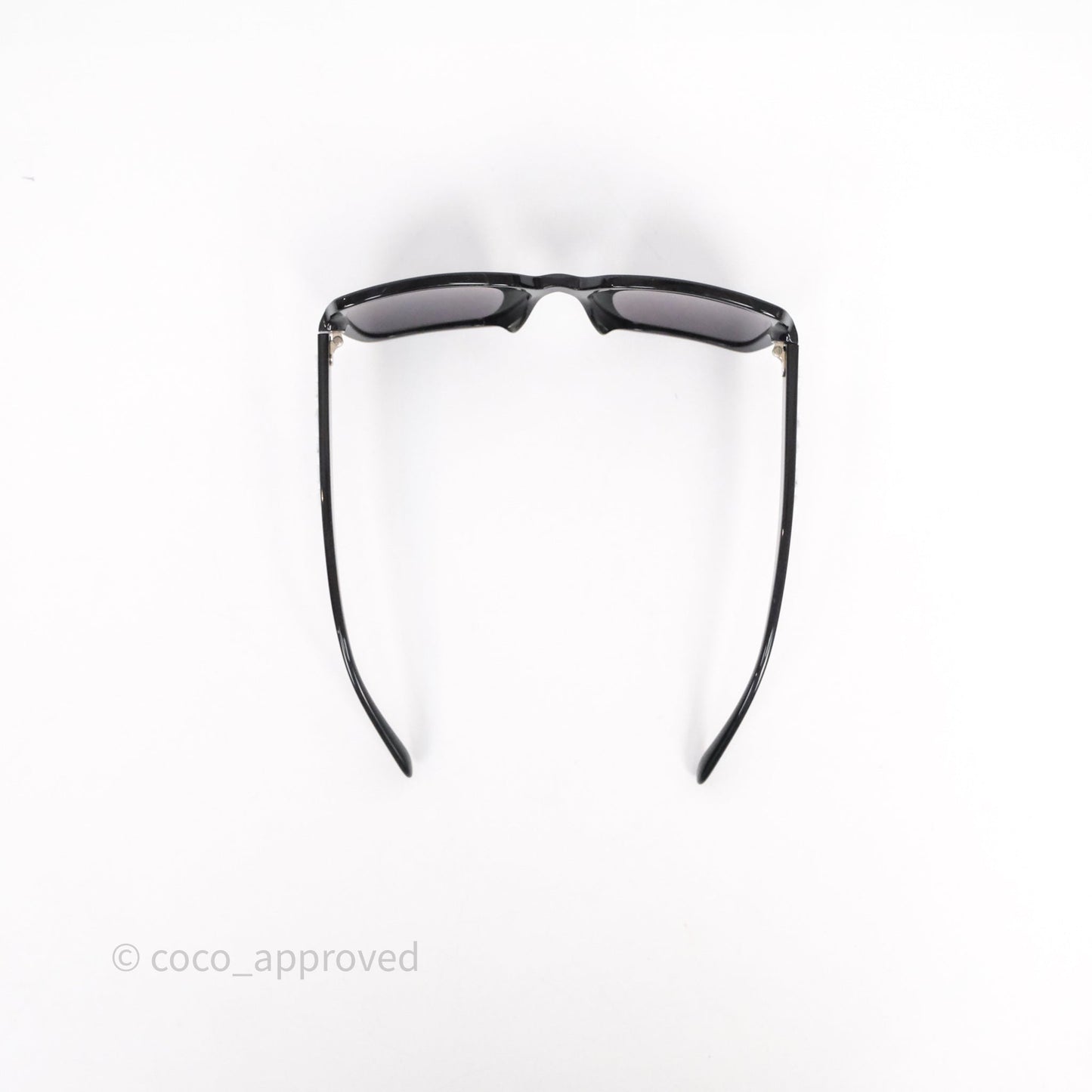 Chanel White Logo Sunglasses Black