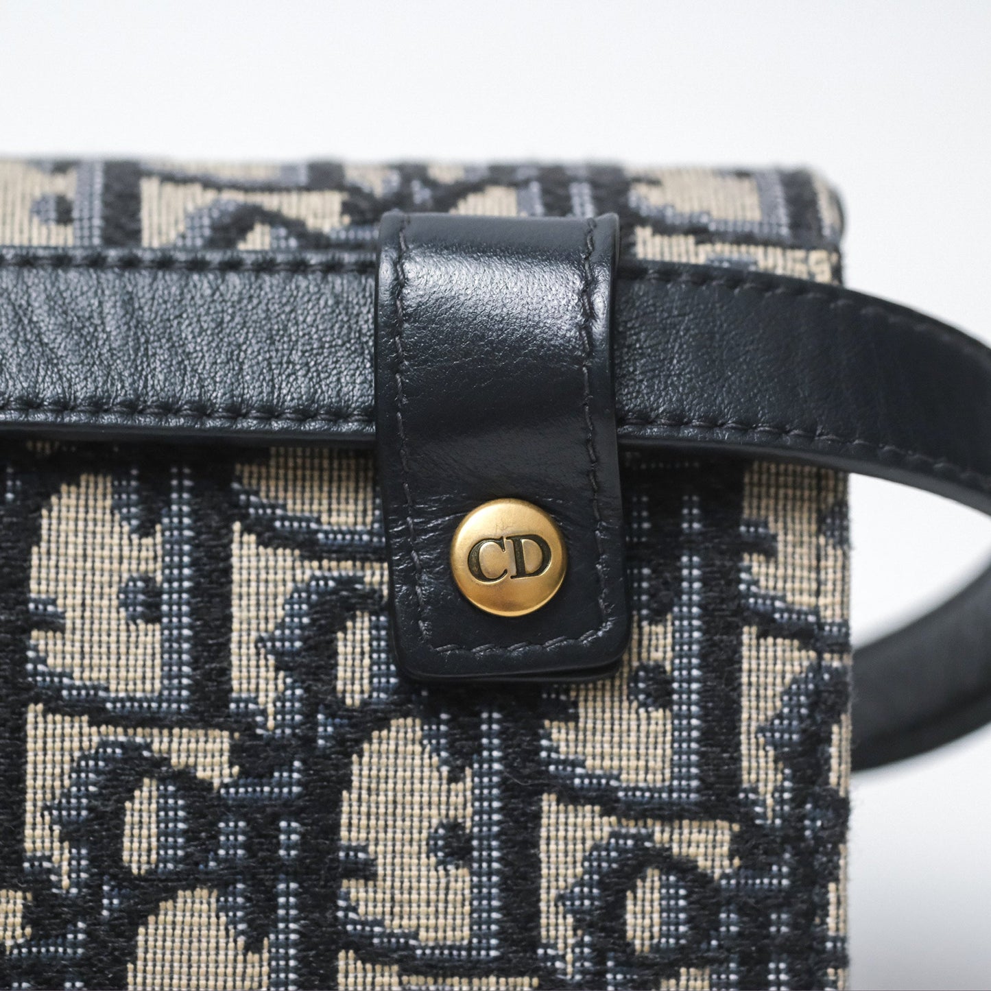 Christian Dior Blue Dior Oblique Jacquard Saddle Belt Pouch